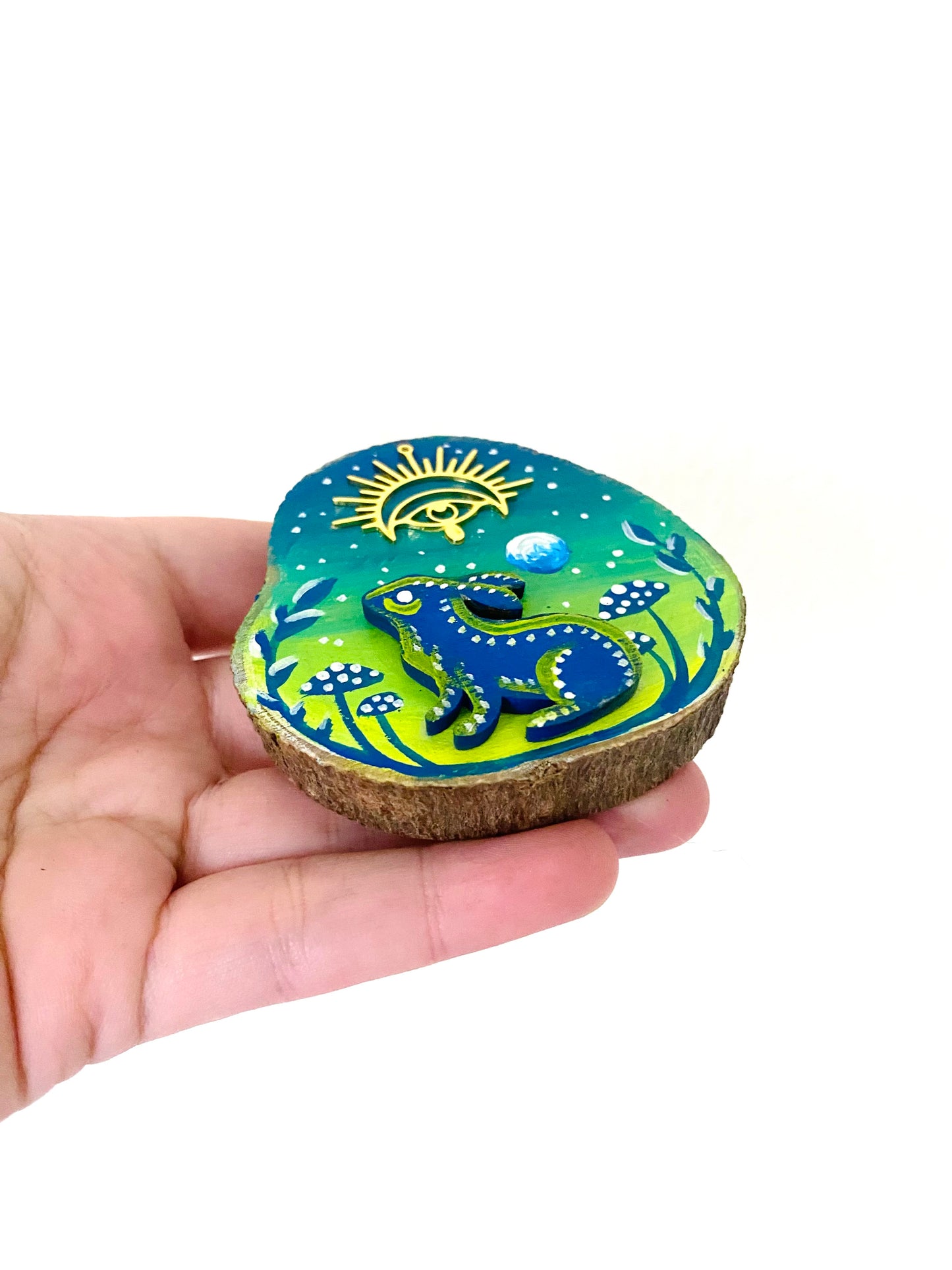 Hand-painted mini wood slice MAGNET / Kézzel festett mini fakorong mágnes