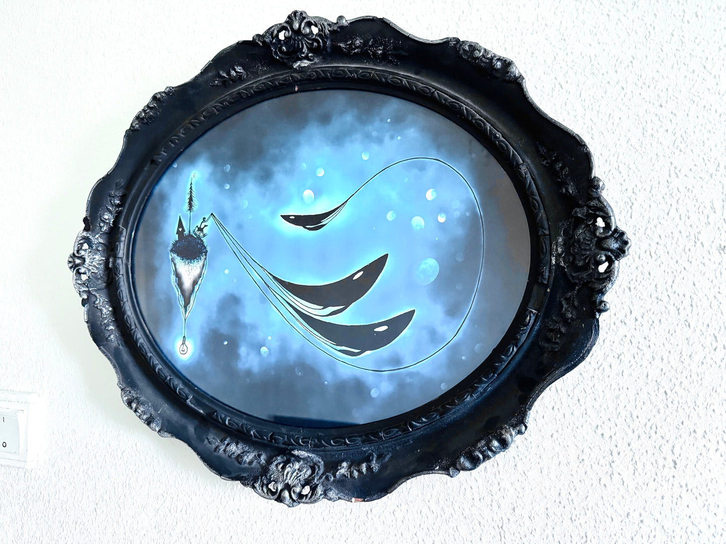 Larger framed art print (in an antique frame) / Nagyobb méretű keretezett művészi nyomat (antik keretben)