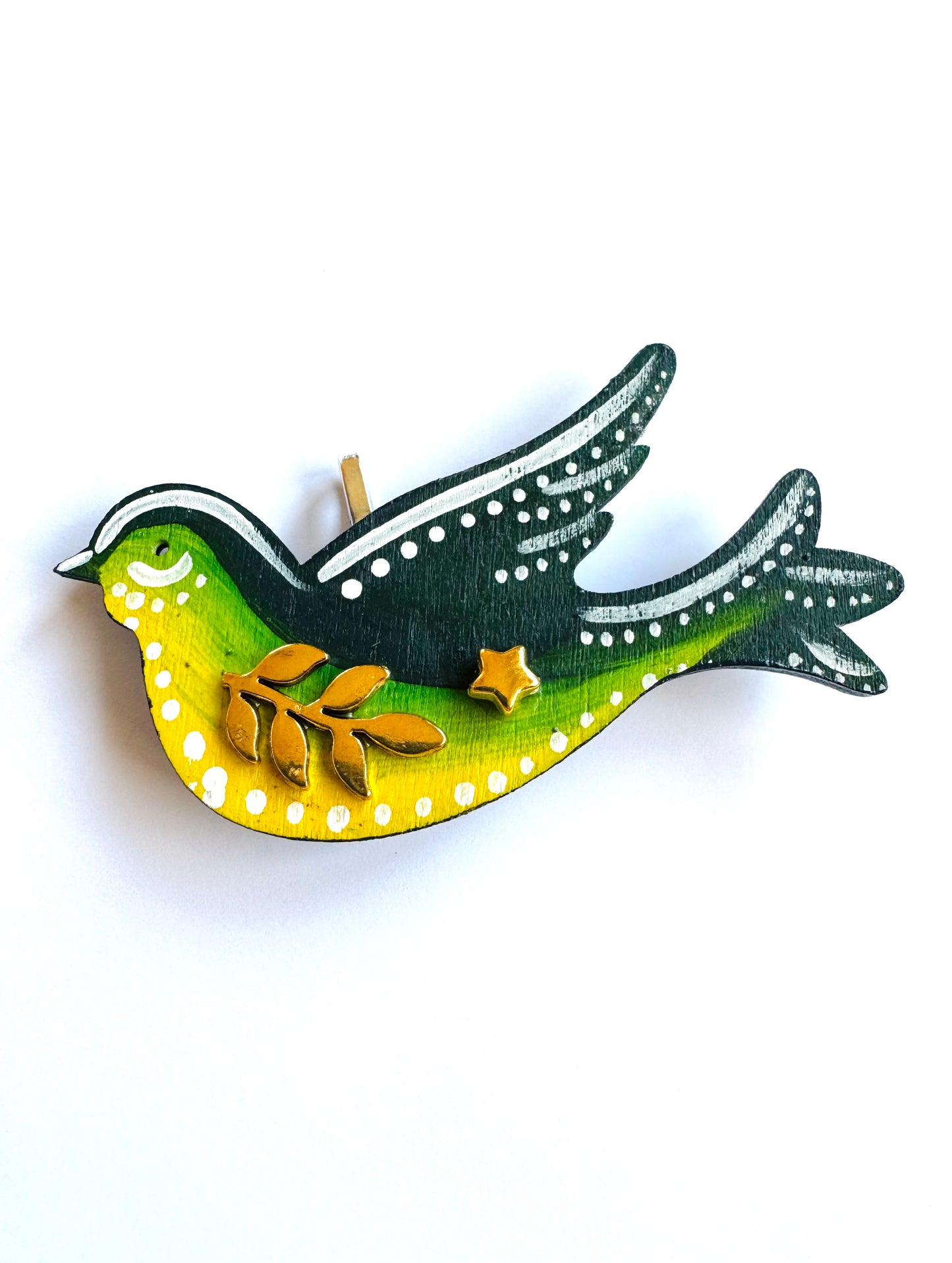 Hand-painted wooden 2 in 1 bird brooch/pendant (Springcollection) / Kézzel festett mini fa 2 az 1-ben madárka bross/medál