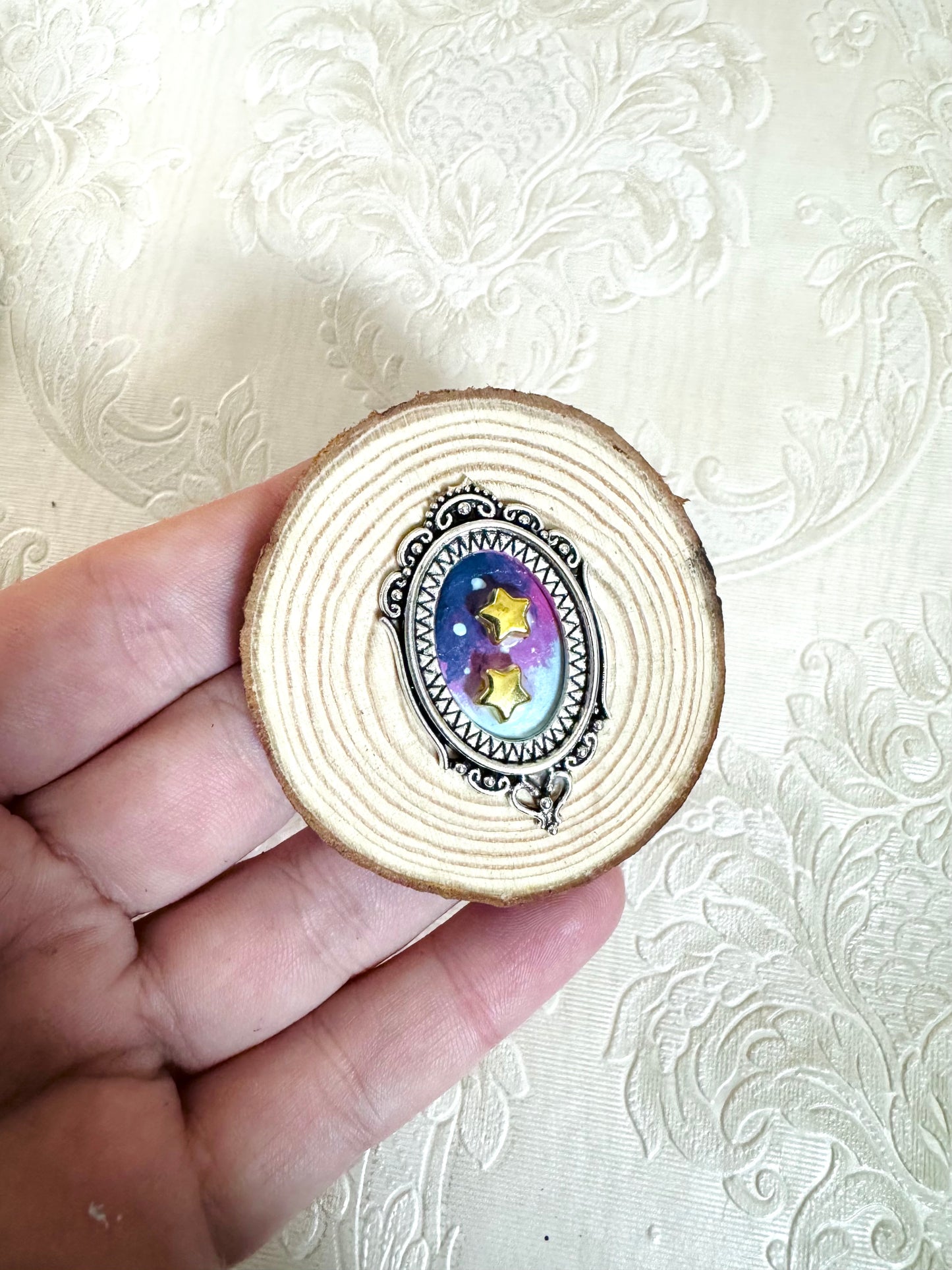 Hand-painted mini wood slice MAGNET / Kézzel festett mini fakorong mágnes