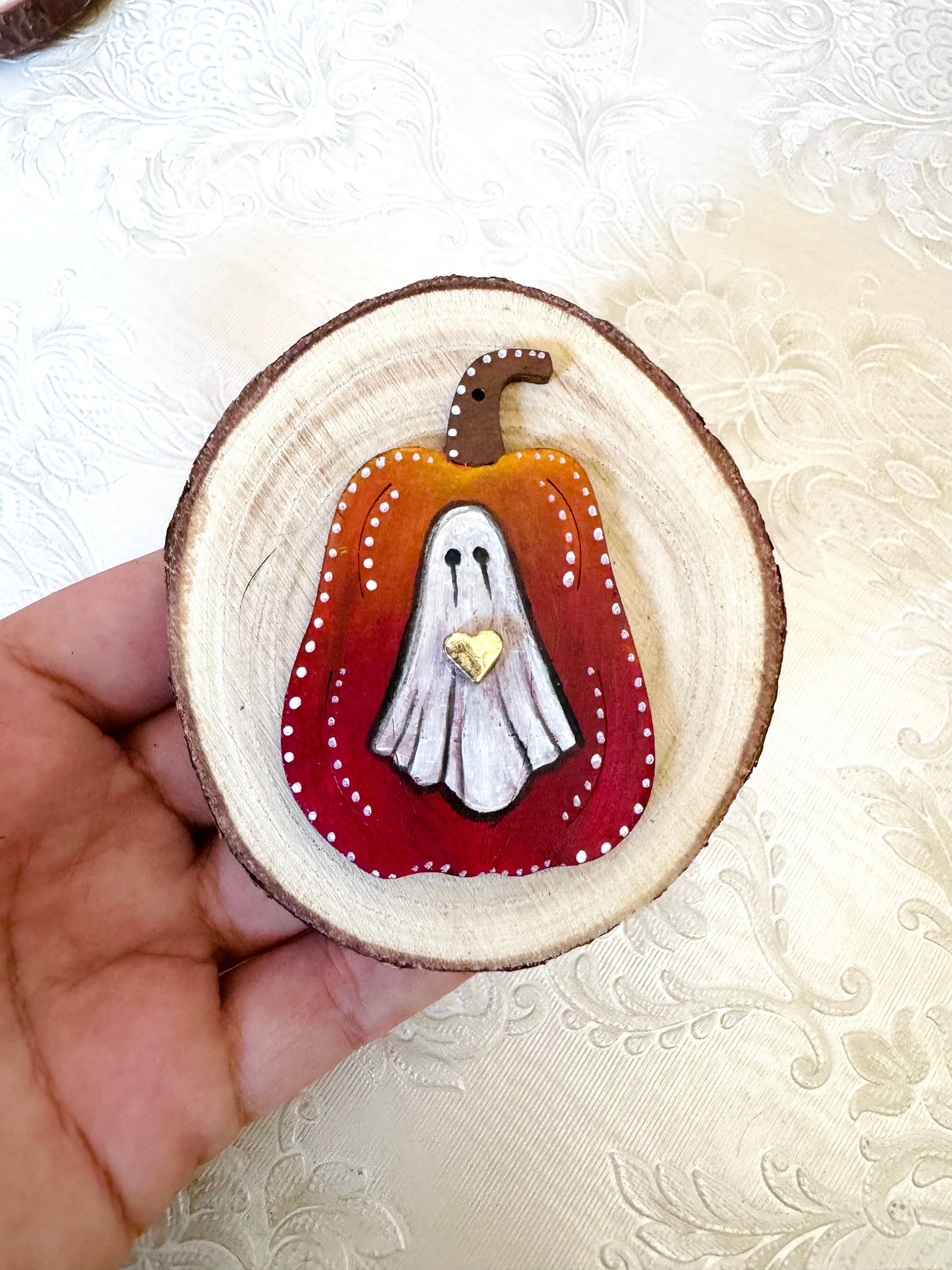 Hand-painted mini wood slice MAGNET / Kézzel festett mini fakorong mágnes