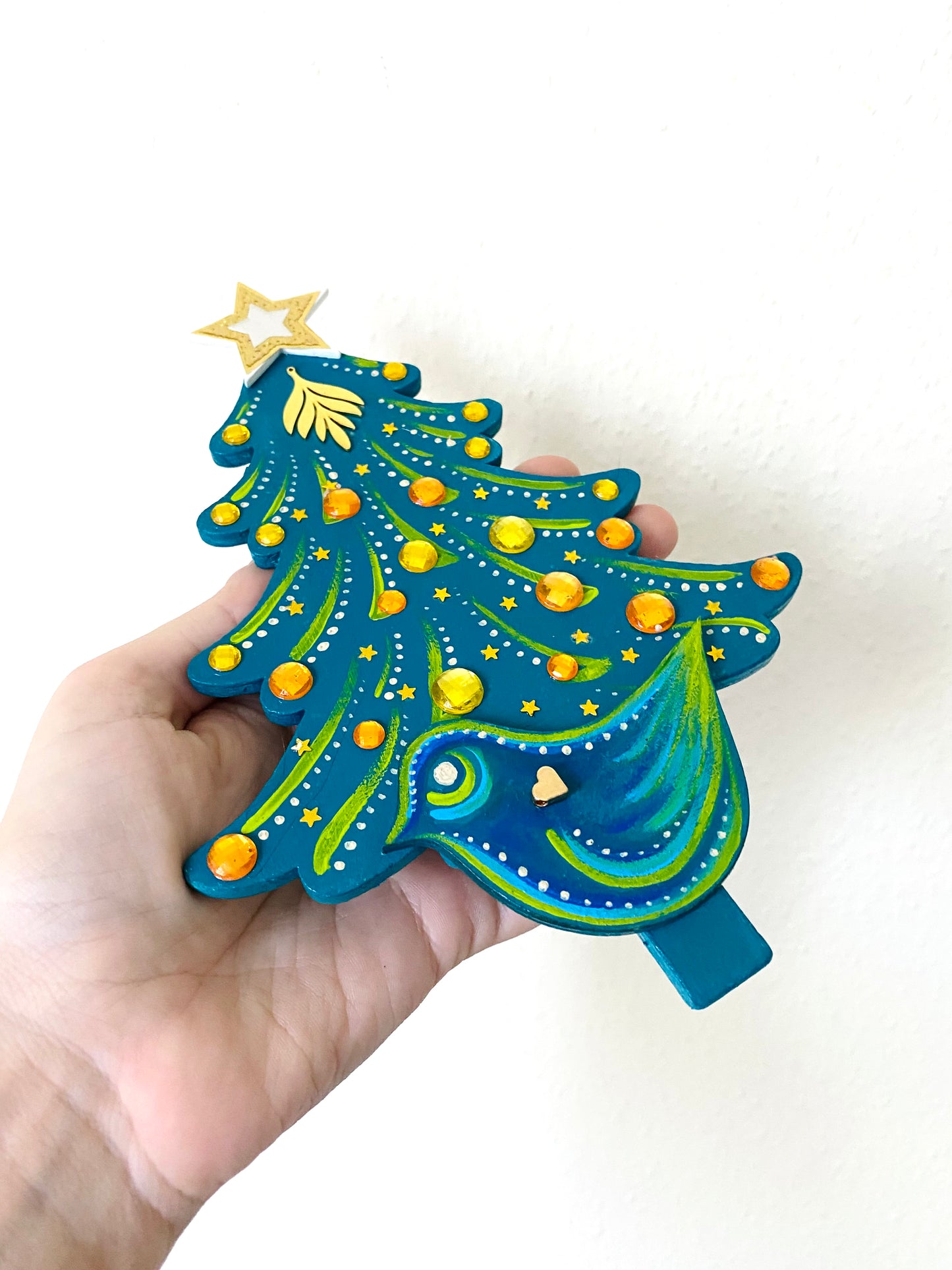 Hand-painted Christmas tree magnet / Kézzel festett karácsonyfa mágnes