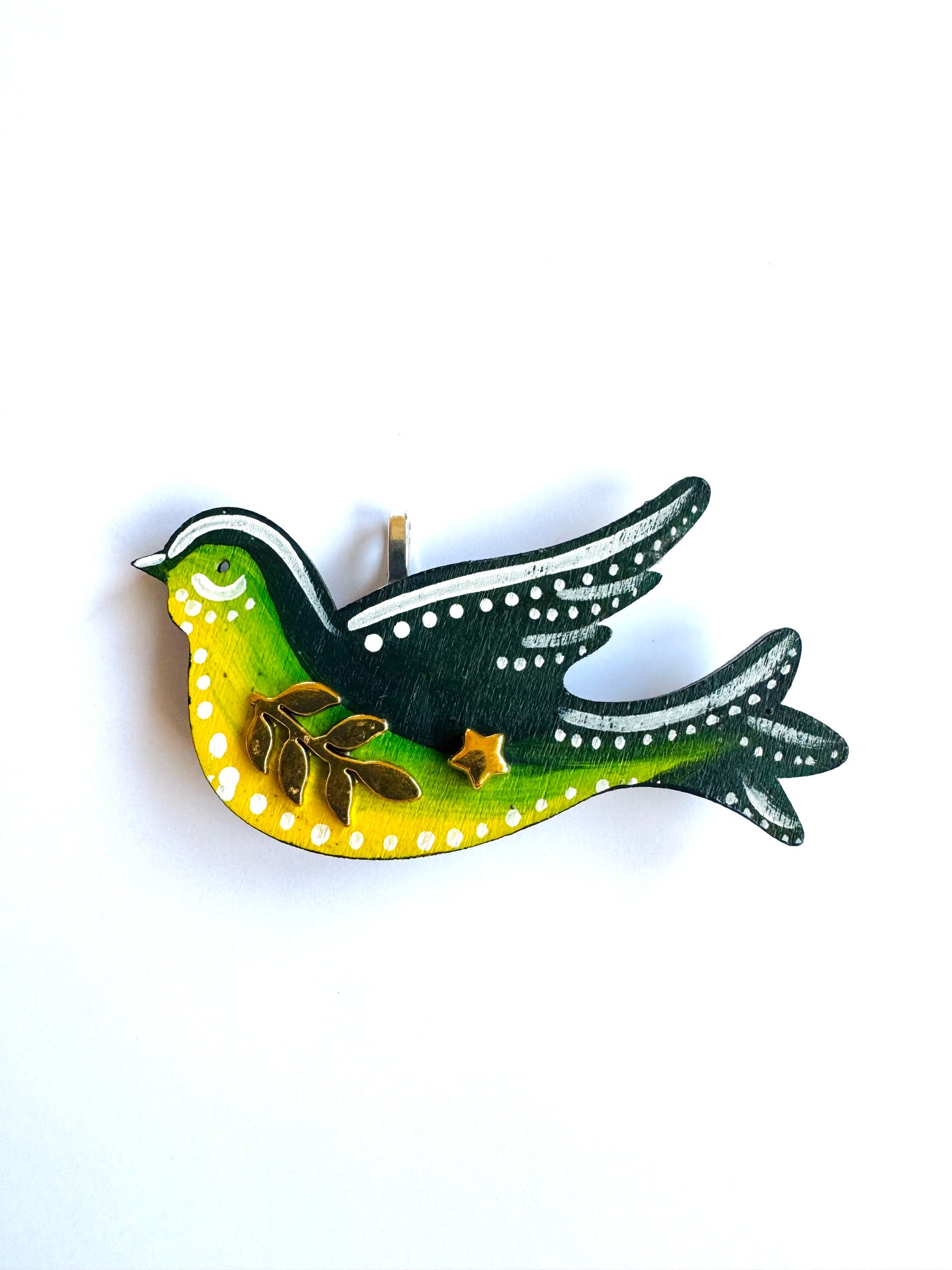 Hand-painted wooden 2 in 1 bird brooch/pendant (Springcollection) / Kézzel festett mini fa 2 az 1-ben madárka bross/medál