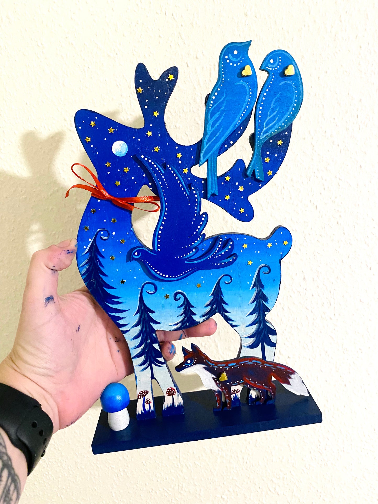 Weihnachtshirschfigur / Karácsonyi szarvas