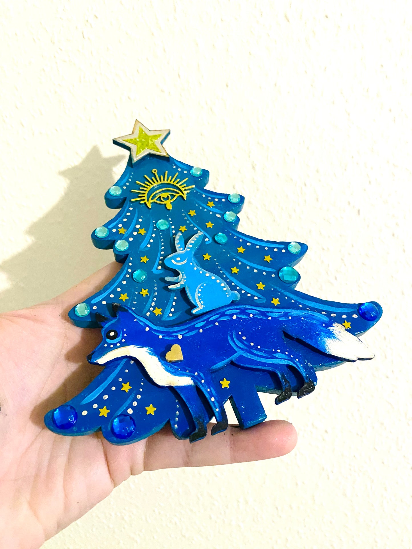 Hand-painted Christmas tree magnet / Kézzel festett karácsonyfa mágnes