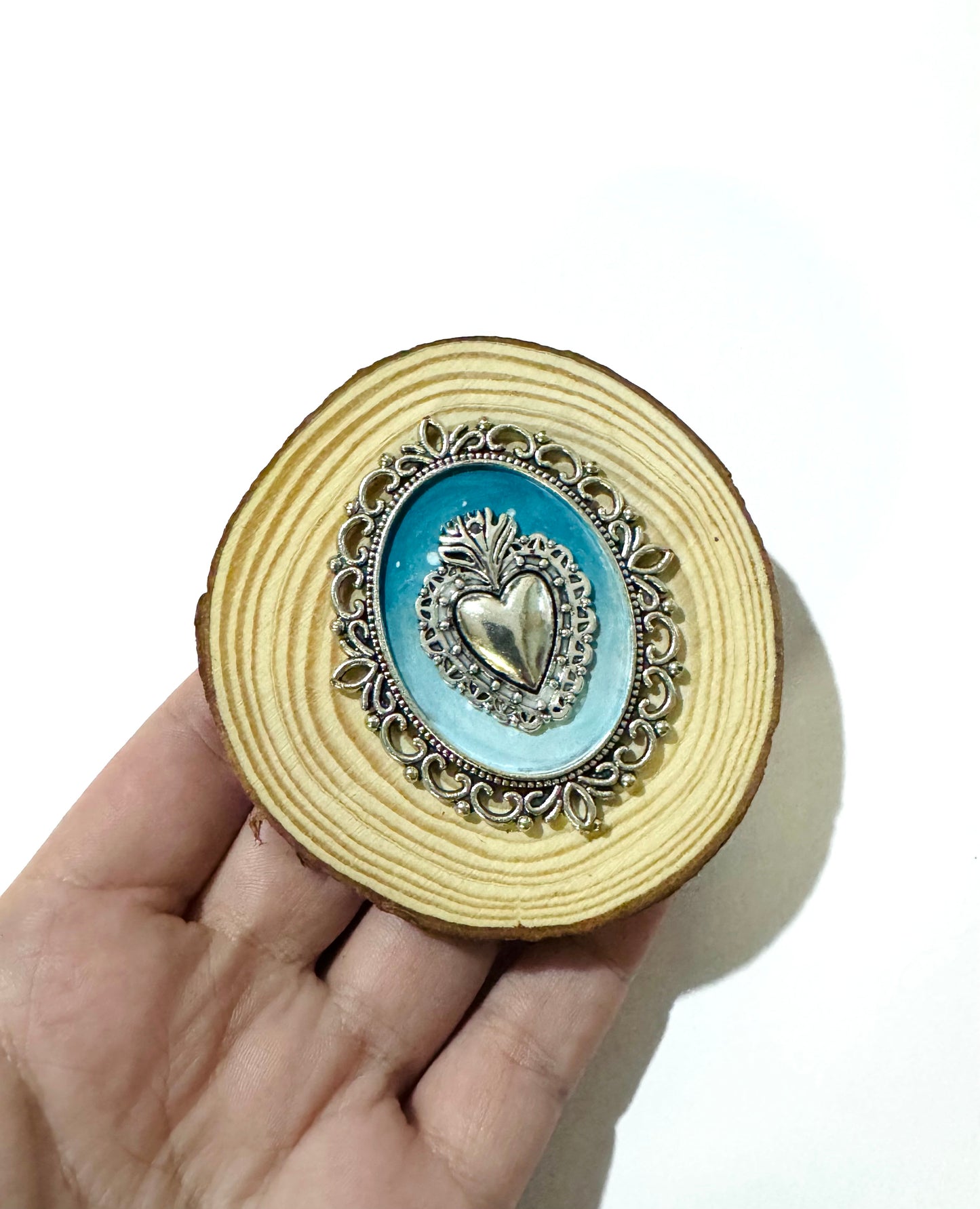 Hand-painted mini wood slice MAGNET / Kézzel festett mini fakorong mágnes