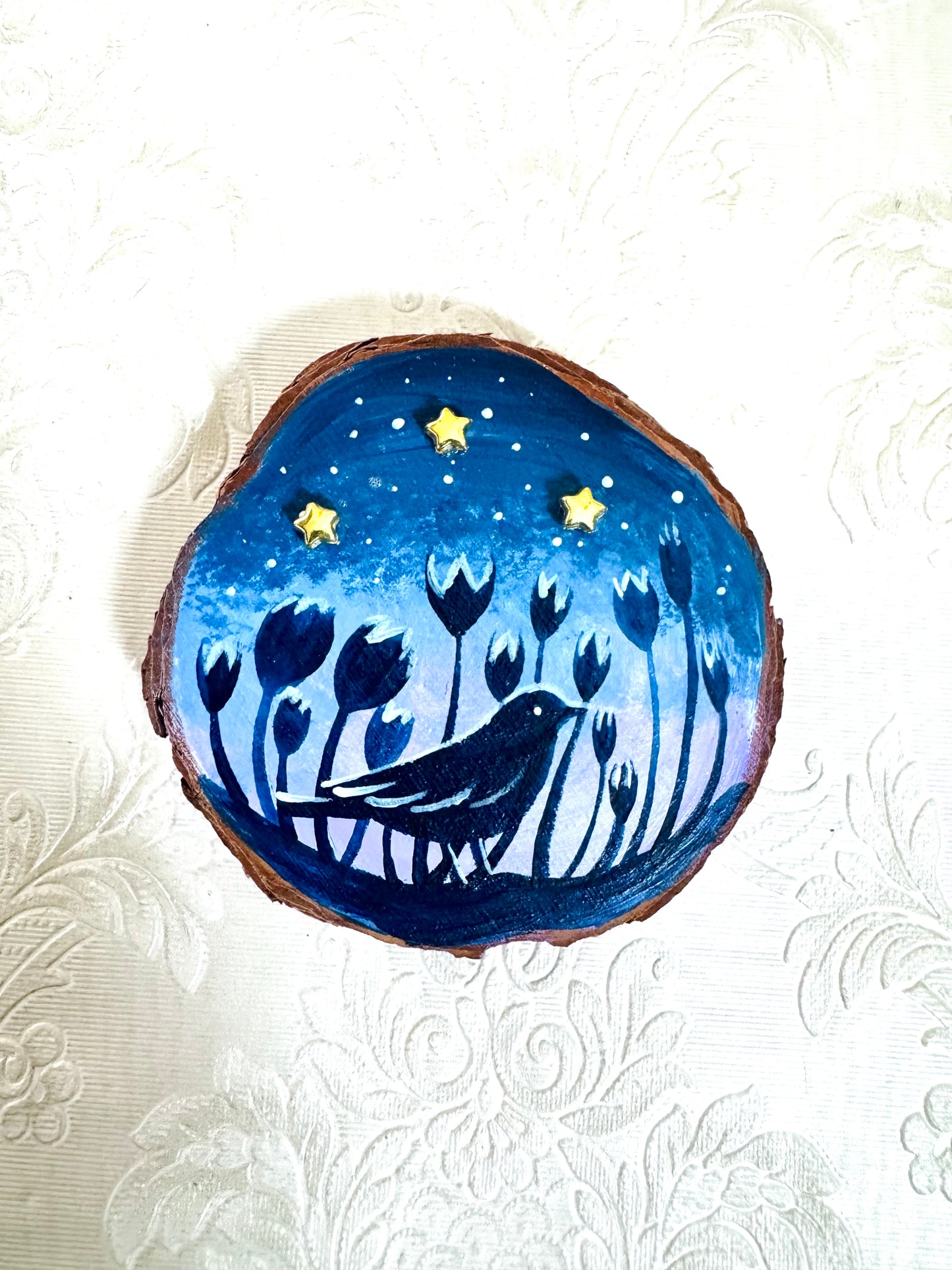 Hand-painted mini wood slice MAGNET / Kézzel festett mini fakorong mágnes