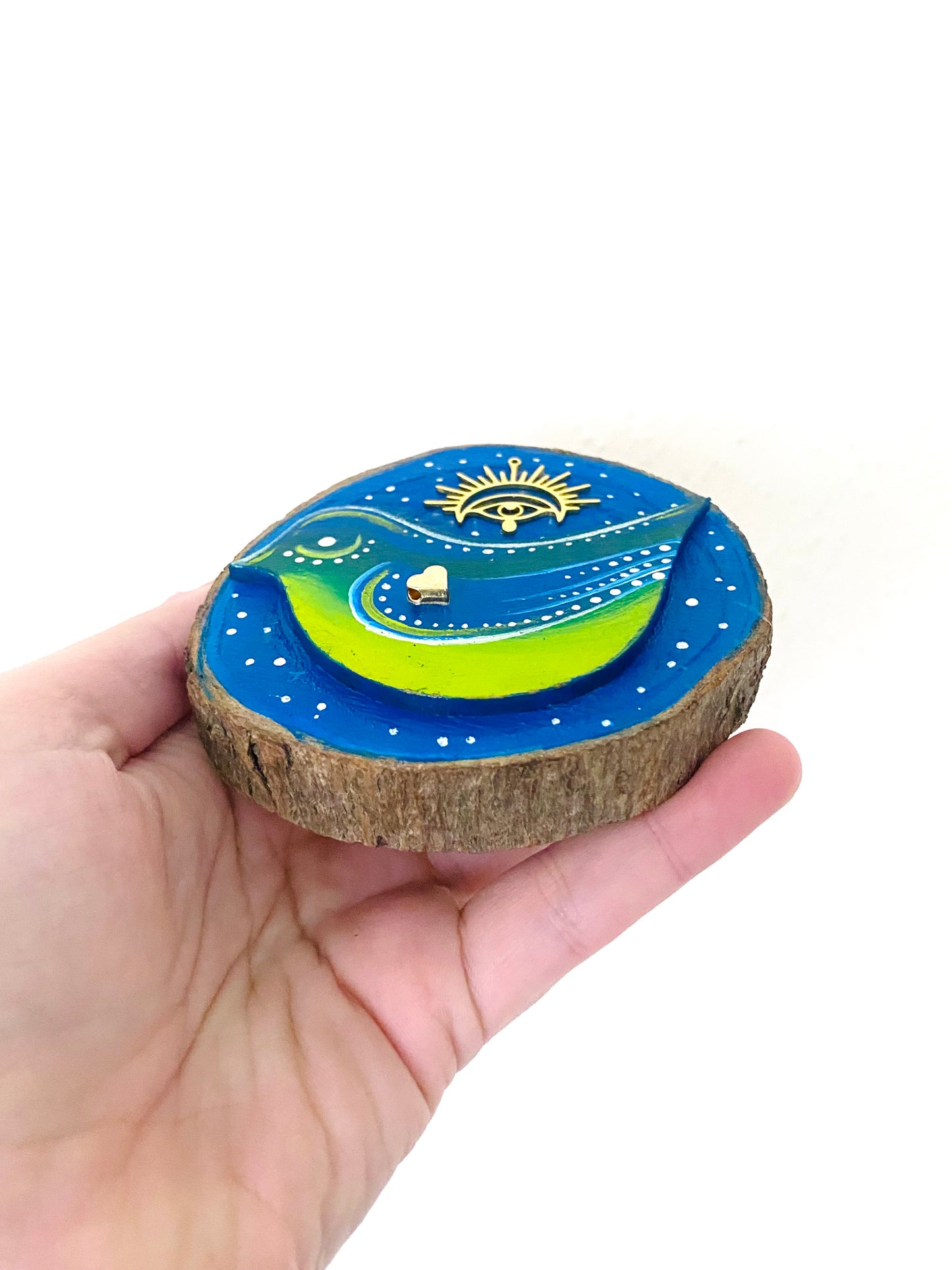 Hand-painted mini wood slice MAGNET / Kézzel festett mini fakorong mágnes