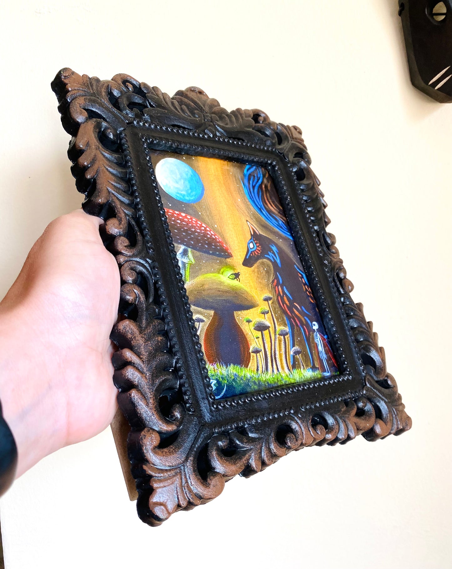 Gerahmter Mini-Kunstdruck in einem verzierten Rahmen / Mini keretezett művészi nyomat díszes keretben