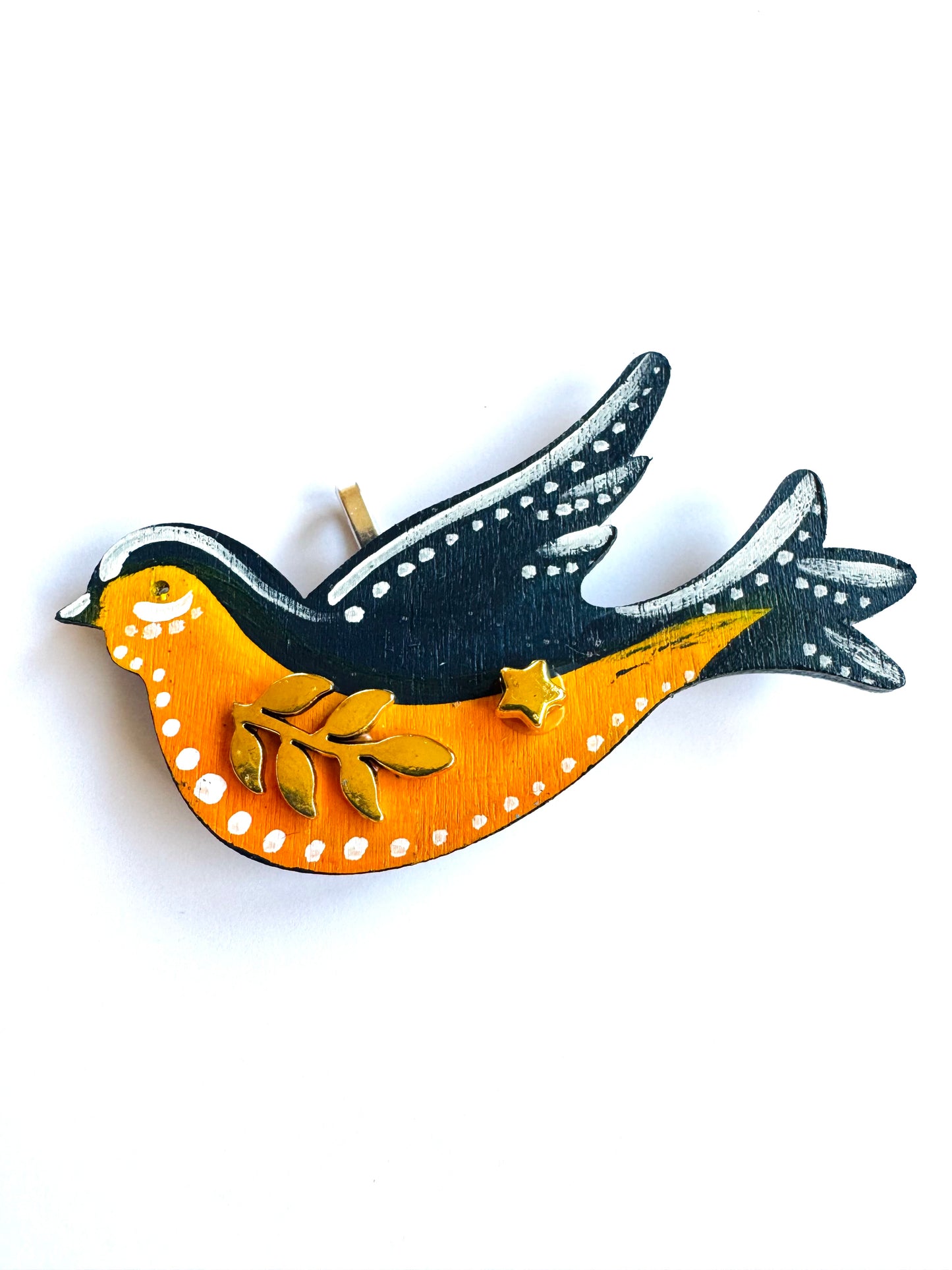 Hand-painted wooden 2 in 1 bird brooch/pendant (Springcollection) / Kézzel festett mini fa 2 az 1-ben madárka bross/medál