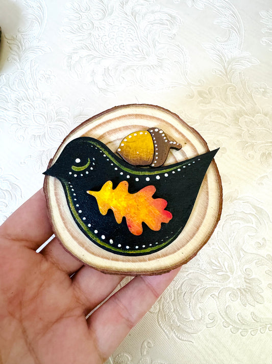 Hand-painted mini wood slice MAGNET / Kézzel festett mini fakorong mágnes