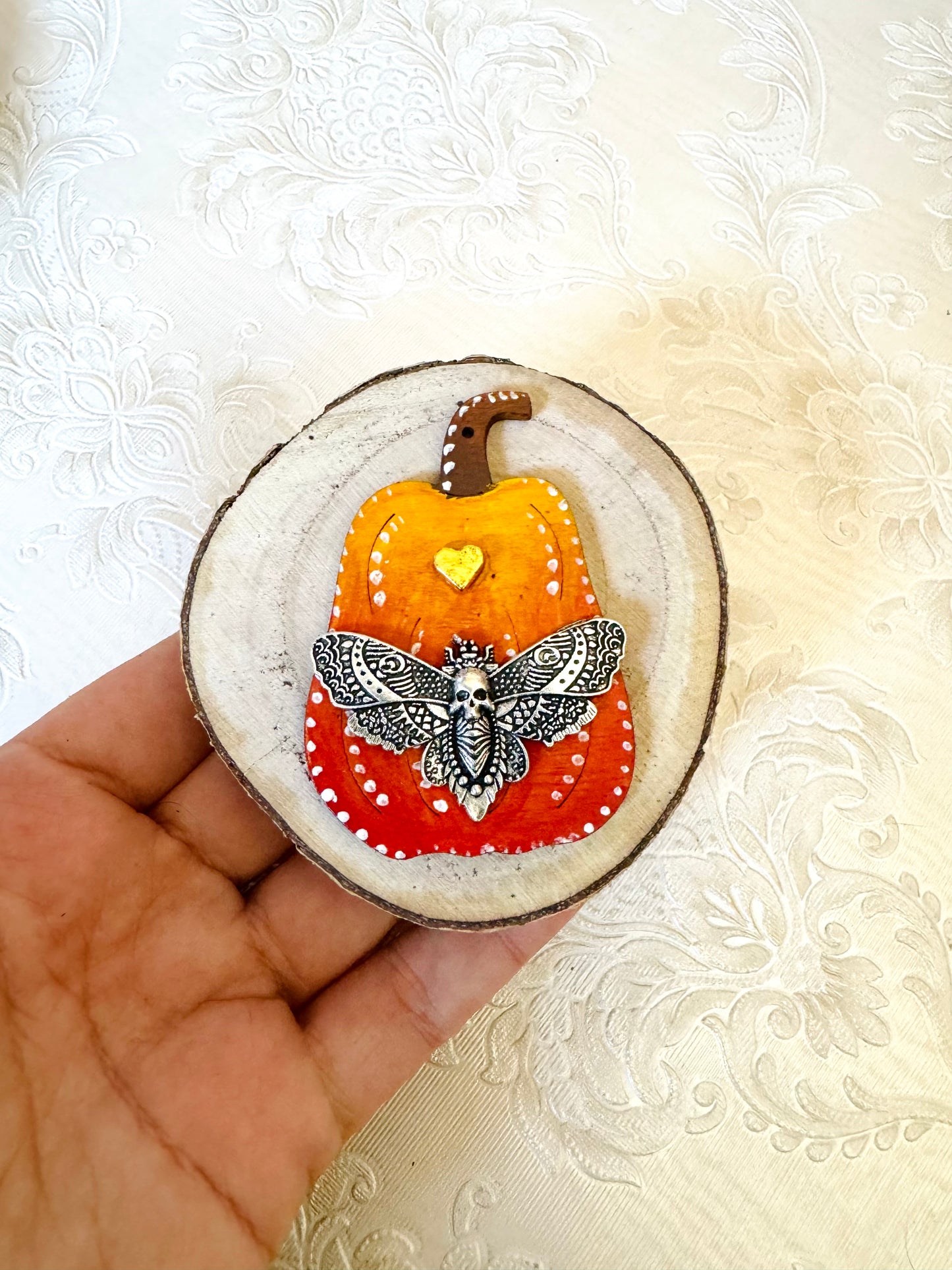 Hand-painted mini wood slice MAGNET / Kézzel festett mini fakorong mágnes