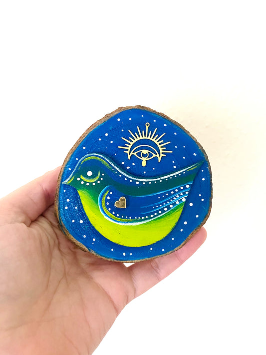 Hand-painted mini wood slice MAGNET / Kézzel festett mini fakorong mágnes