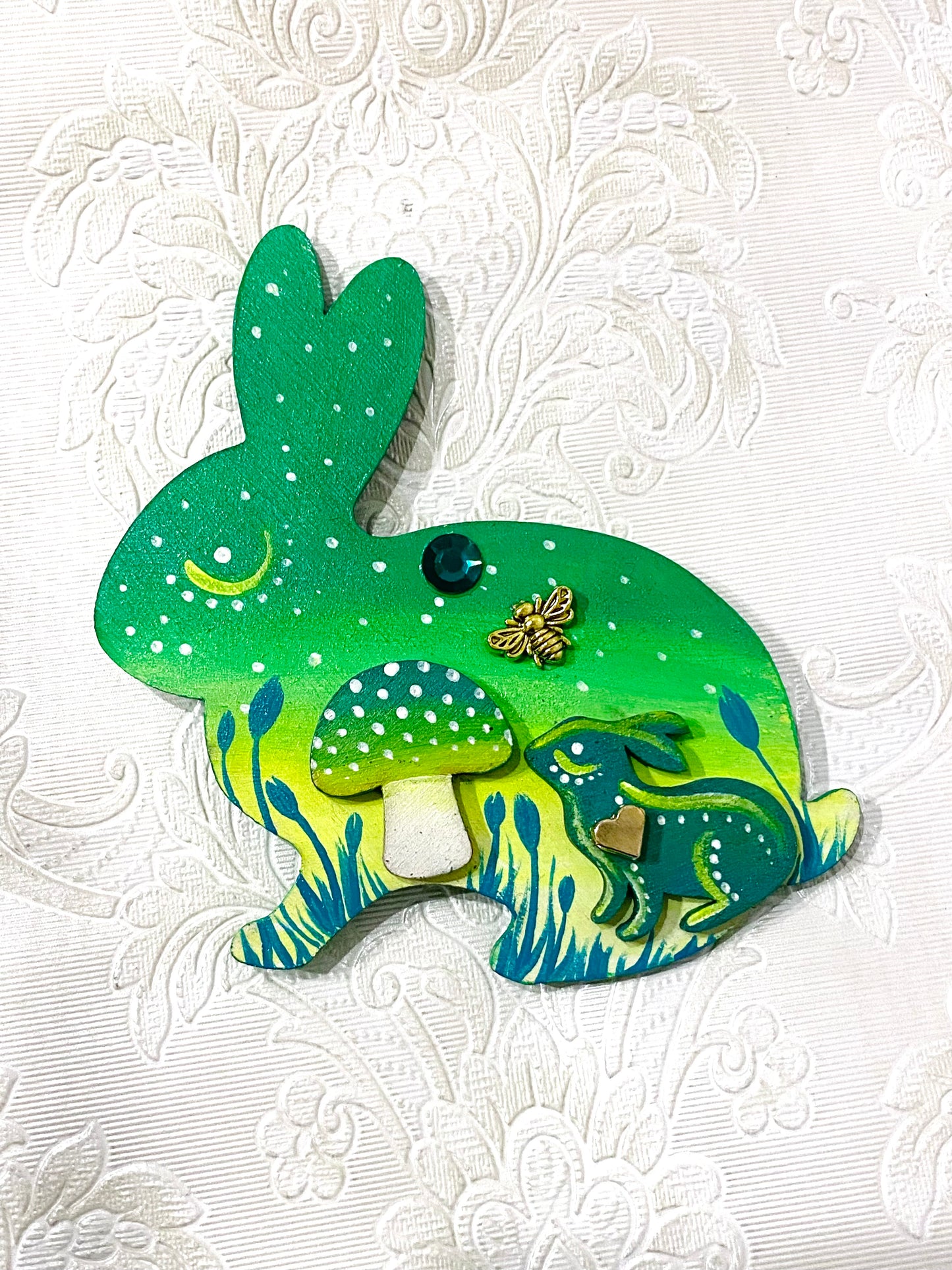 Hand-painted rabbit MAGNET / Kézzel festett nyuszi mágnes