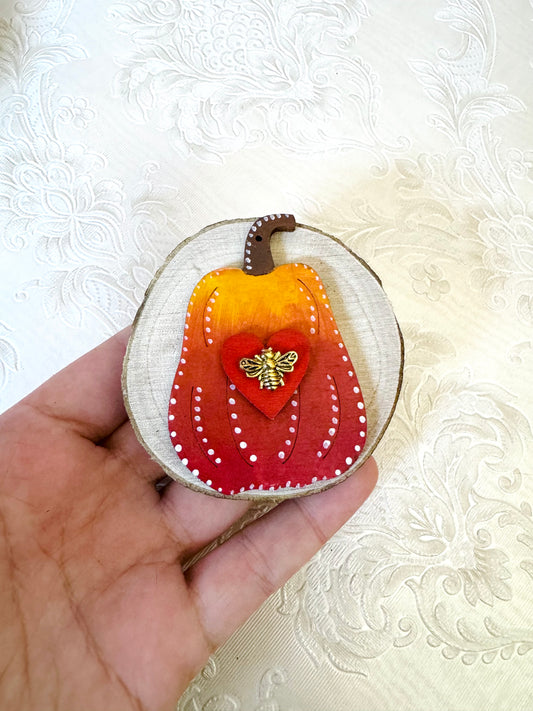 Hand-painted mini wood slice MAGNET / Kézzel festett mini fakorong mágnes