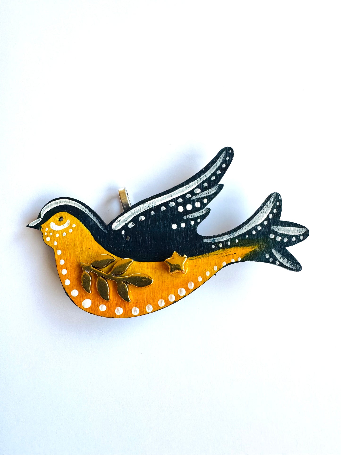 Hand-painted wooden 2 in 1 bird brooch/pendant (Springcollection) / Kézzel festett mini fa 2 az 1-ben madárka bross/medál