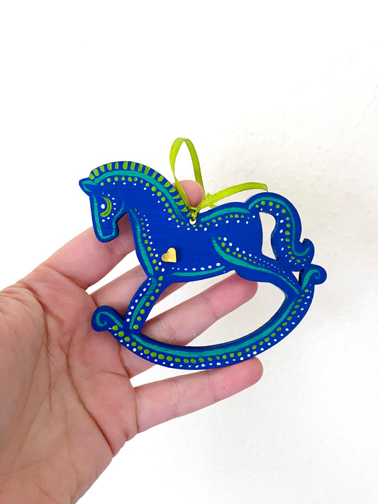 Hand-painted rocking horse ornament / Kézzel festett hintaló dísz