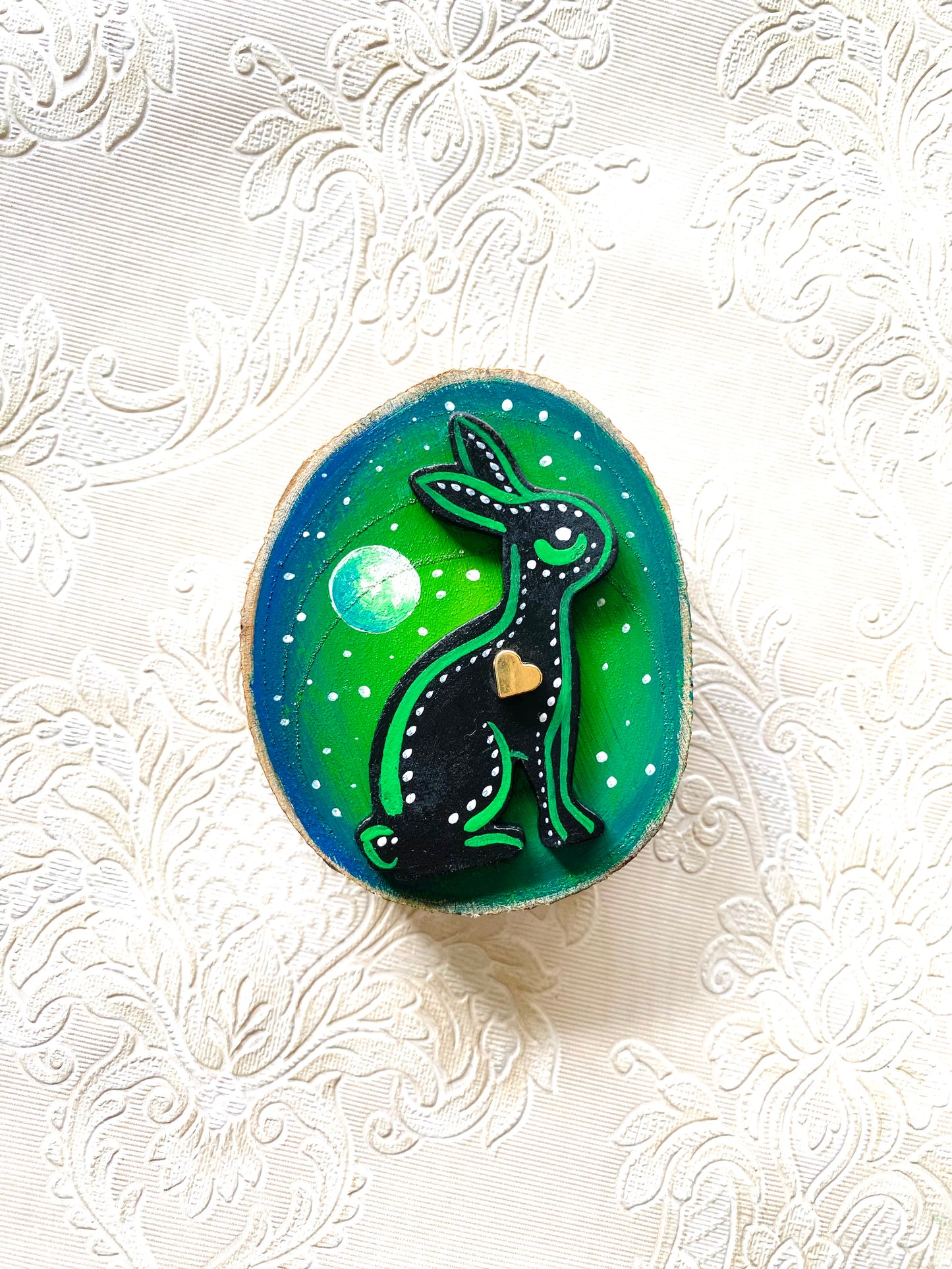 Hand-painted mini wood slice MAGNET / Kézzel festett mini fakorong mágnes