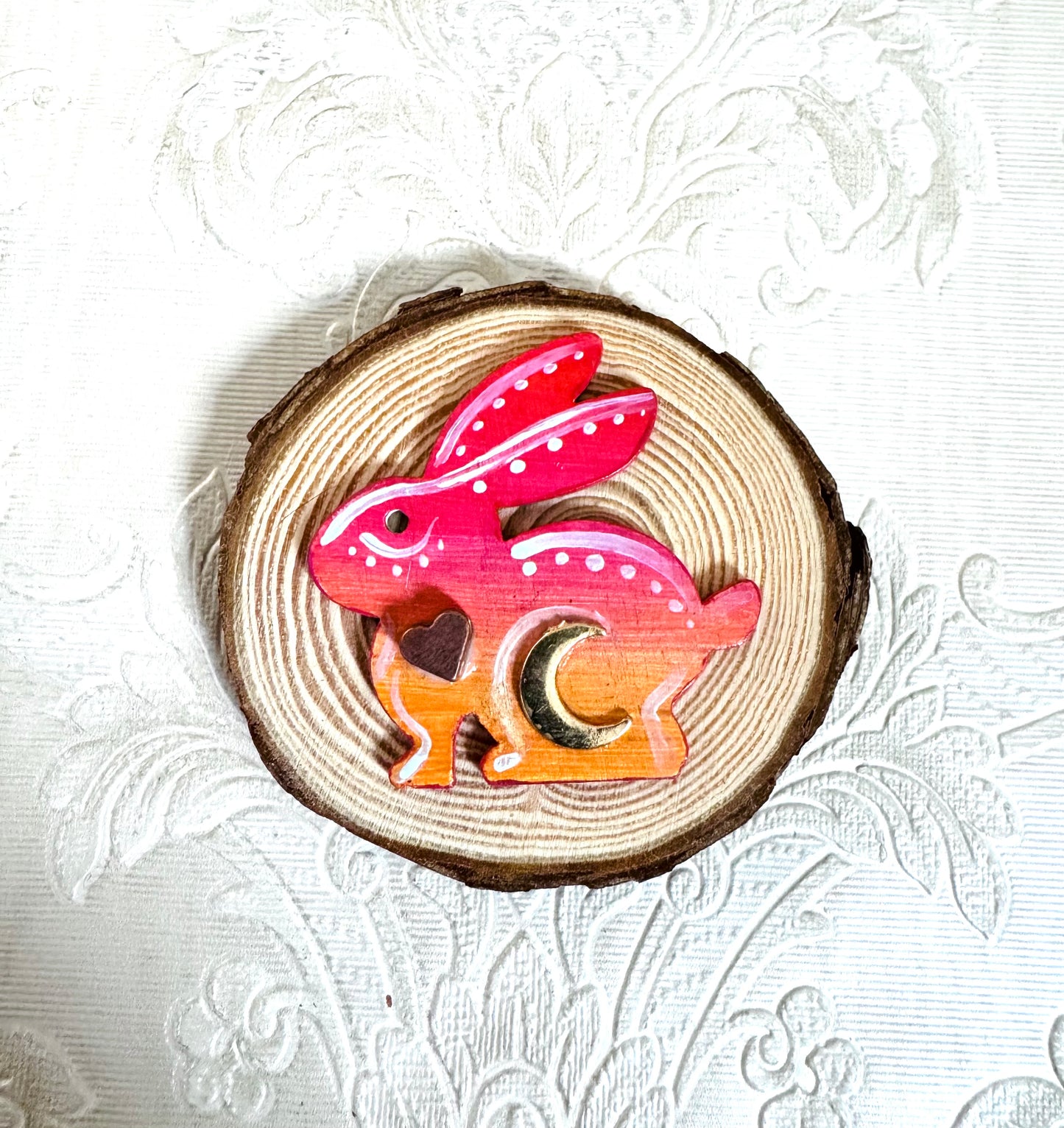 Hand-painted mini wood slice MAGNET / Kézzel festett mini fakorong mágnes