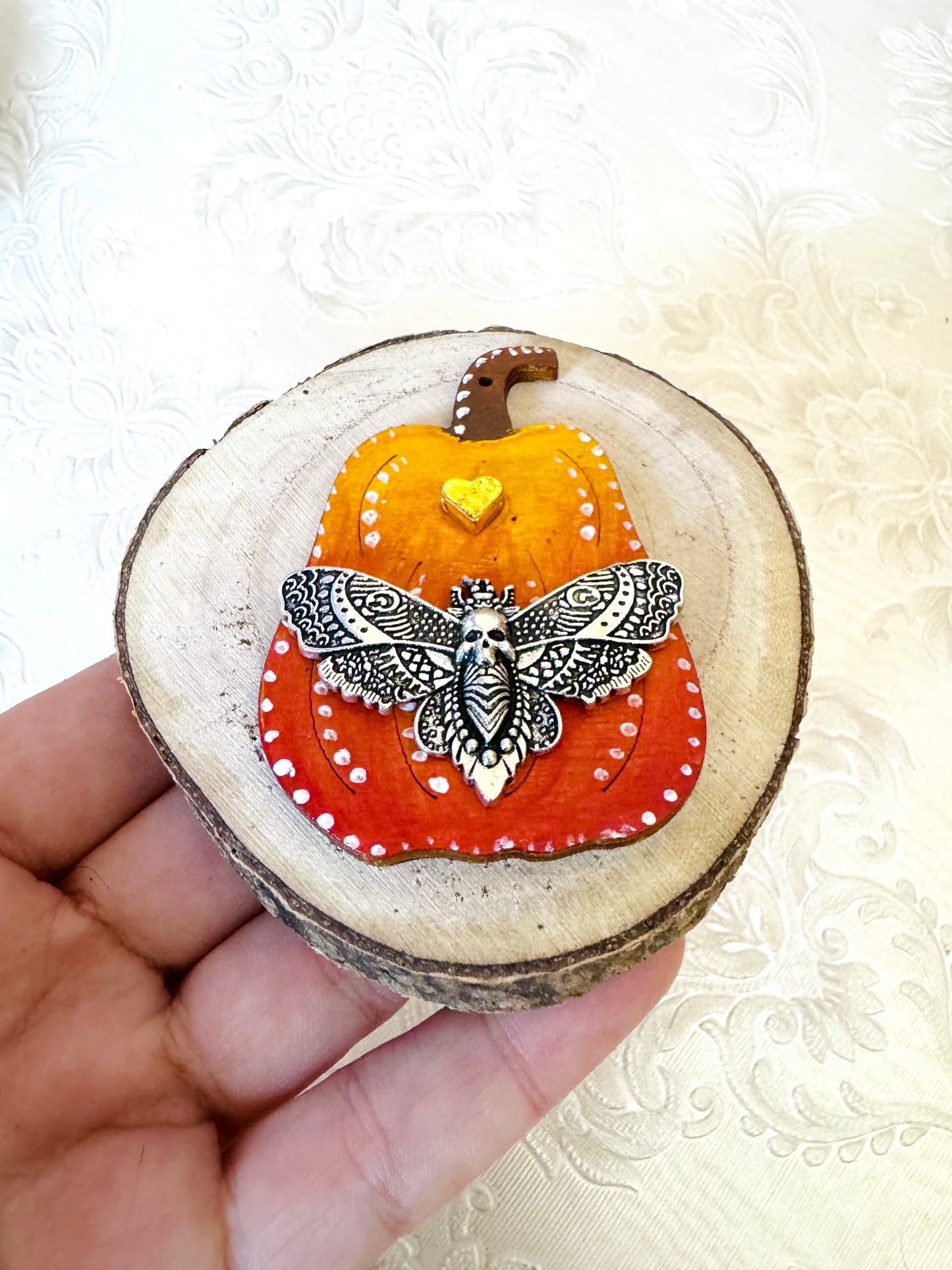 Hand-painted mini wood slice MAGNET / Kézzel festett mini fakorong mágnes