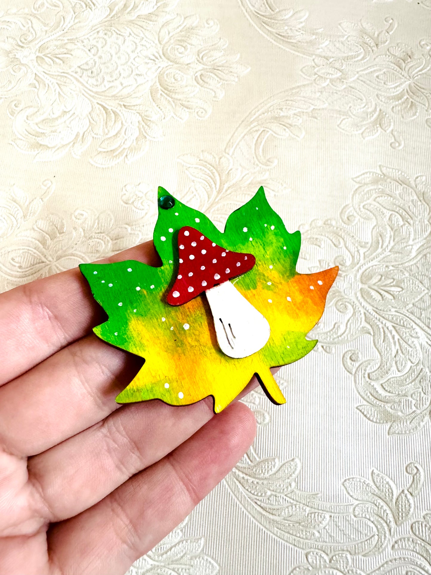 Handbemalter Herbstblatt MAGNET / Kézzel festett őszi levél mágnes
