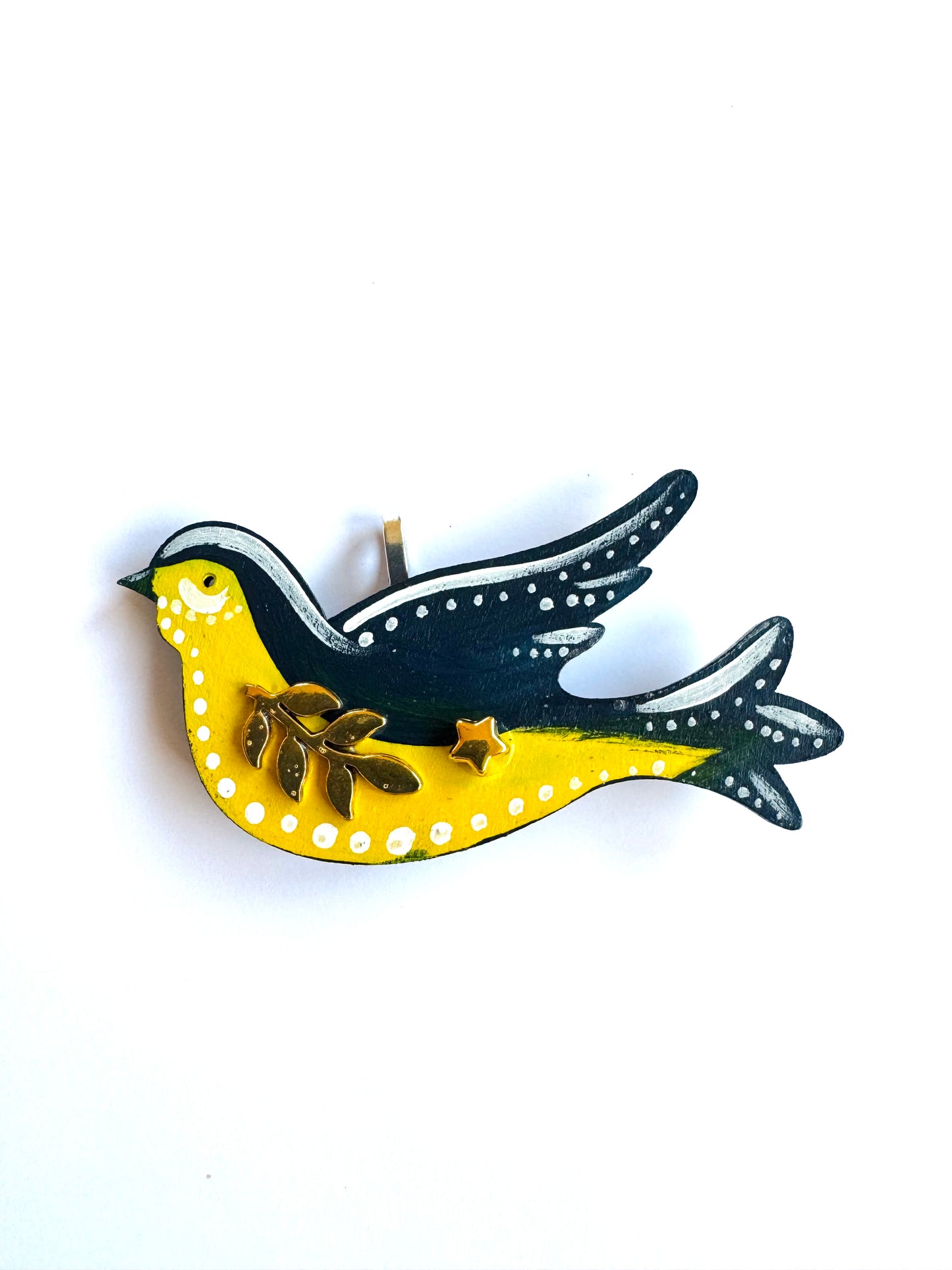 Hand-painted wooden 2 in 1 bird brooch/pendant (Springcollection) / Kézzel festett mini fa 2 az 1-ben madárka bross/medál
