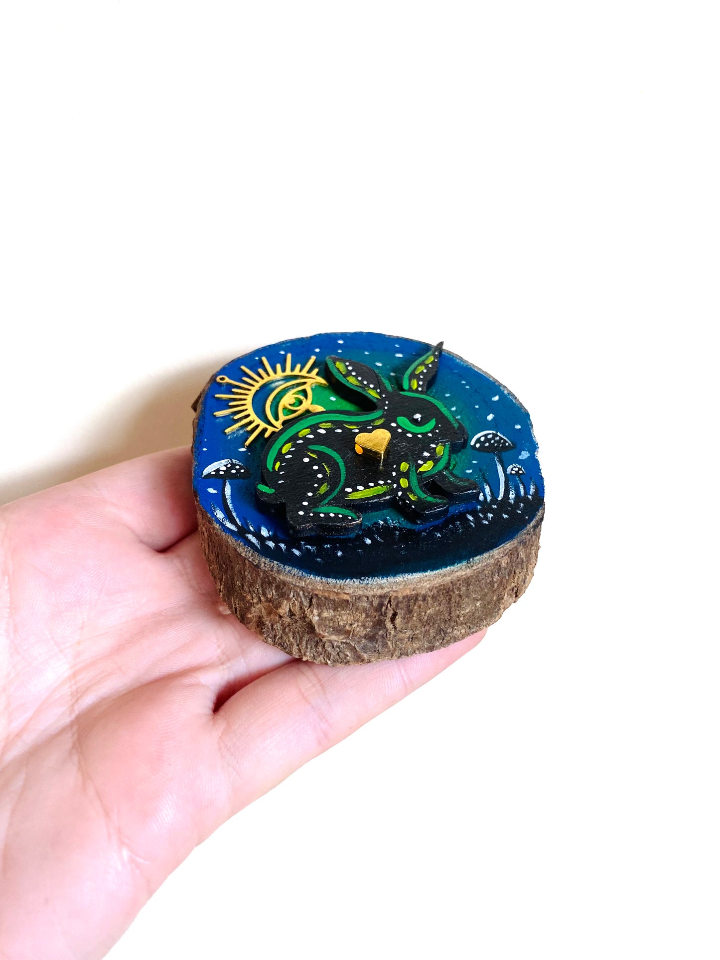 Hand-painted mini wood slice MAGNET / Kézzel festett mini fakorong mágnes