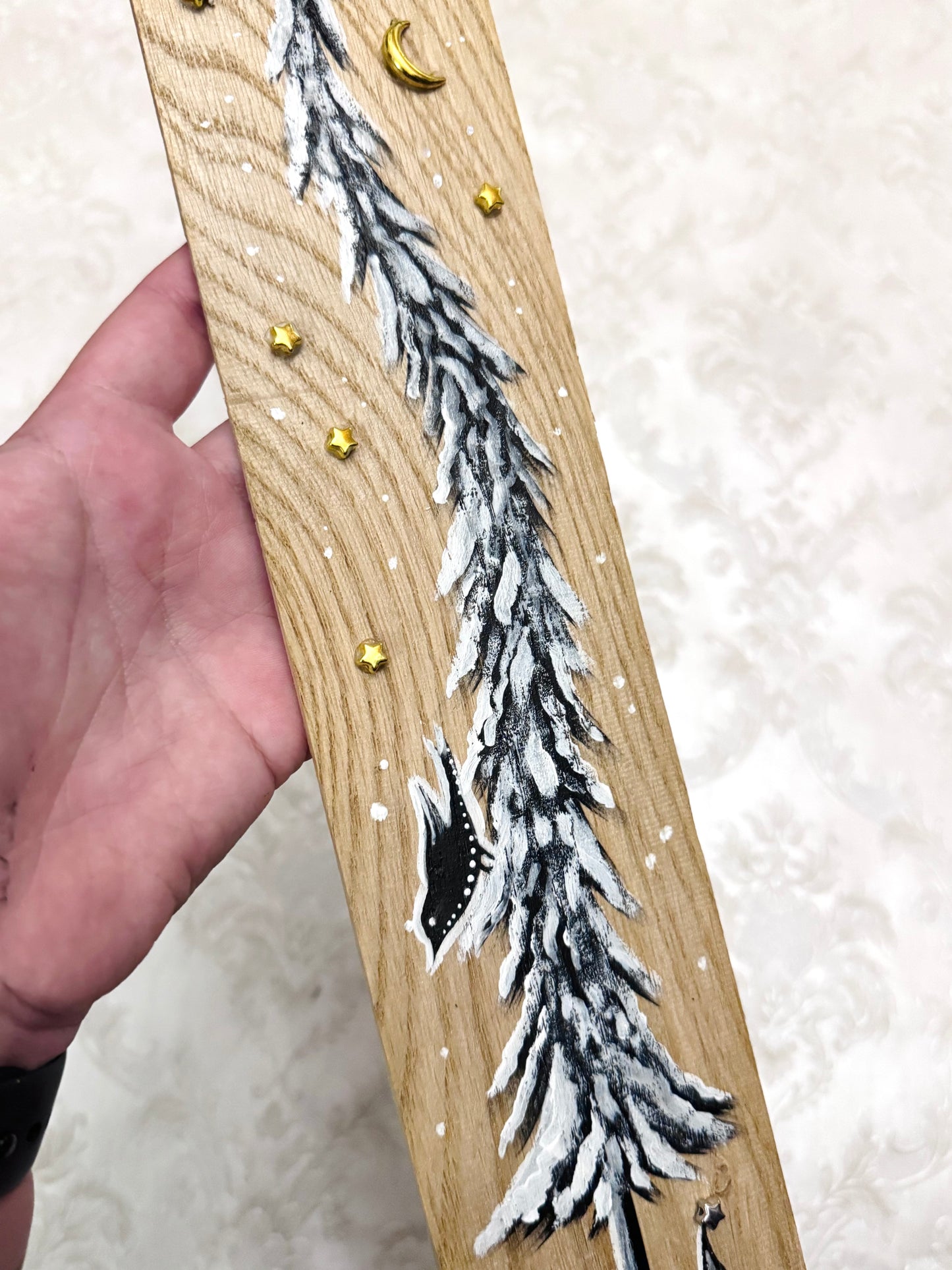 Parkettaléc-festmény NAGYOBB / Painting on wooden parquette strip, LARGER SIZE