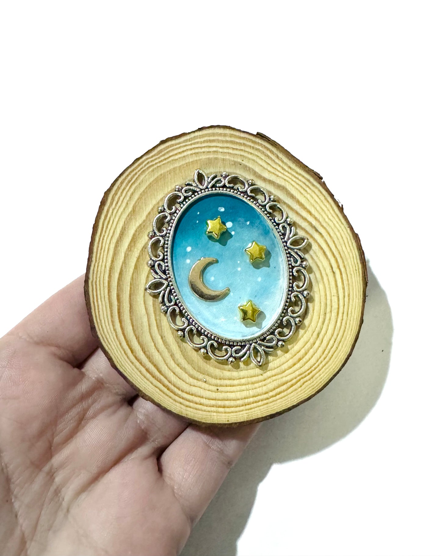 Hand-painted mini wood slice MAGNET / Kézzel festett mini fakorong mágnes