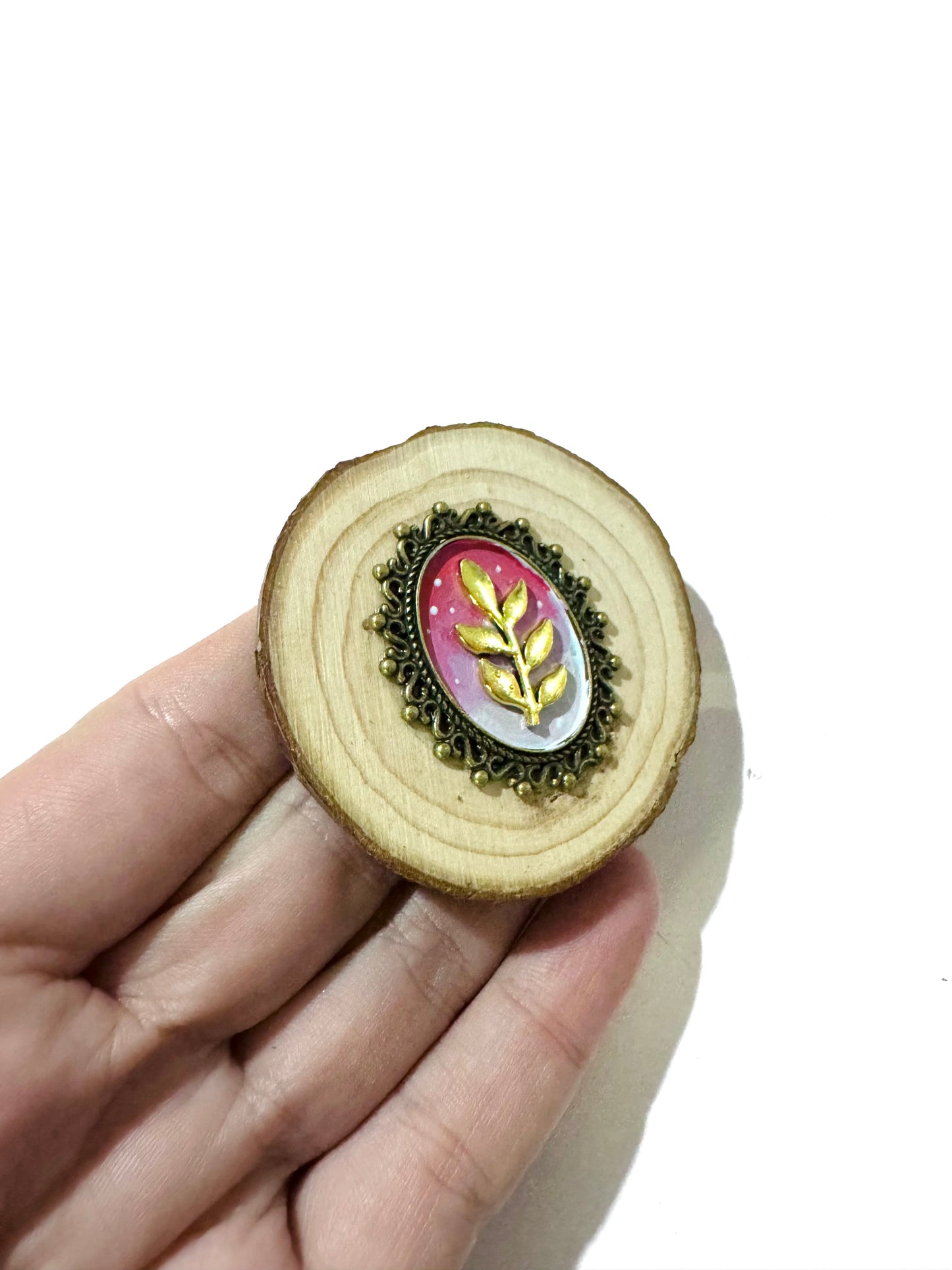 Hand-painted mini wood slice MAGNET / Kézzel festett mini fakorong mágnes
