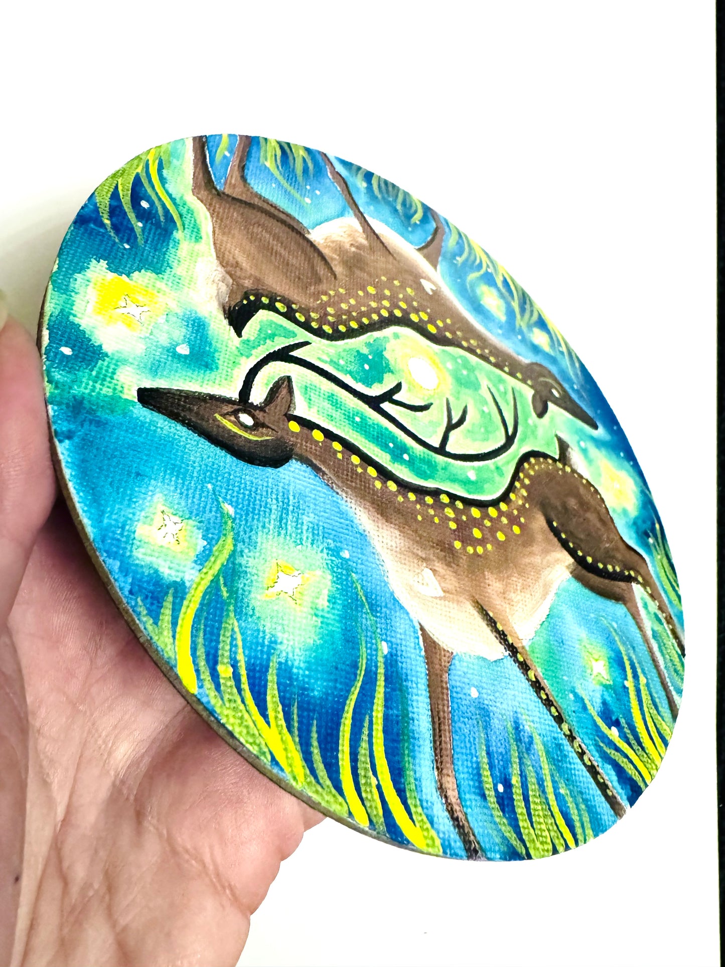 Original ROUND magnetic acrylic painting on canvas / Eredeti akrilfestmény KEREK vásznon (mágneses)