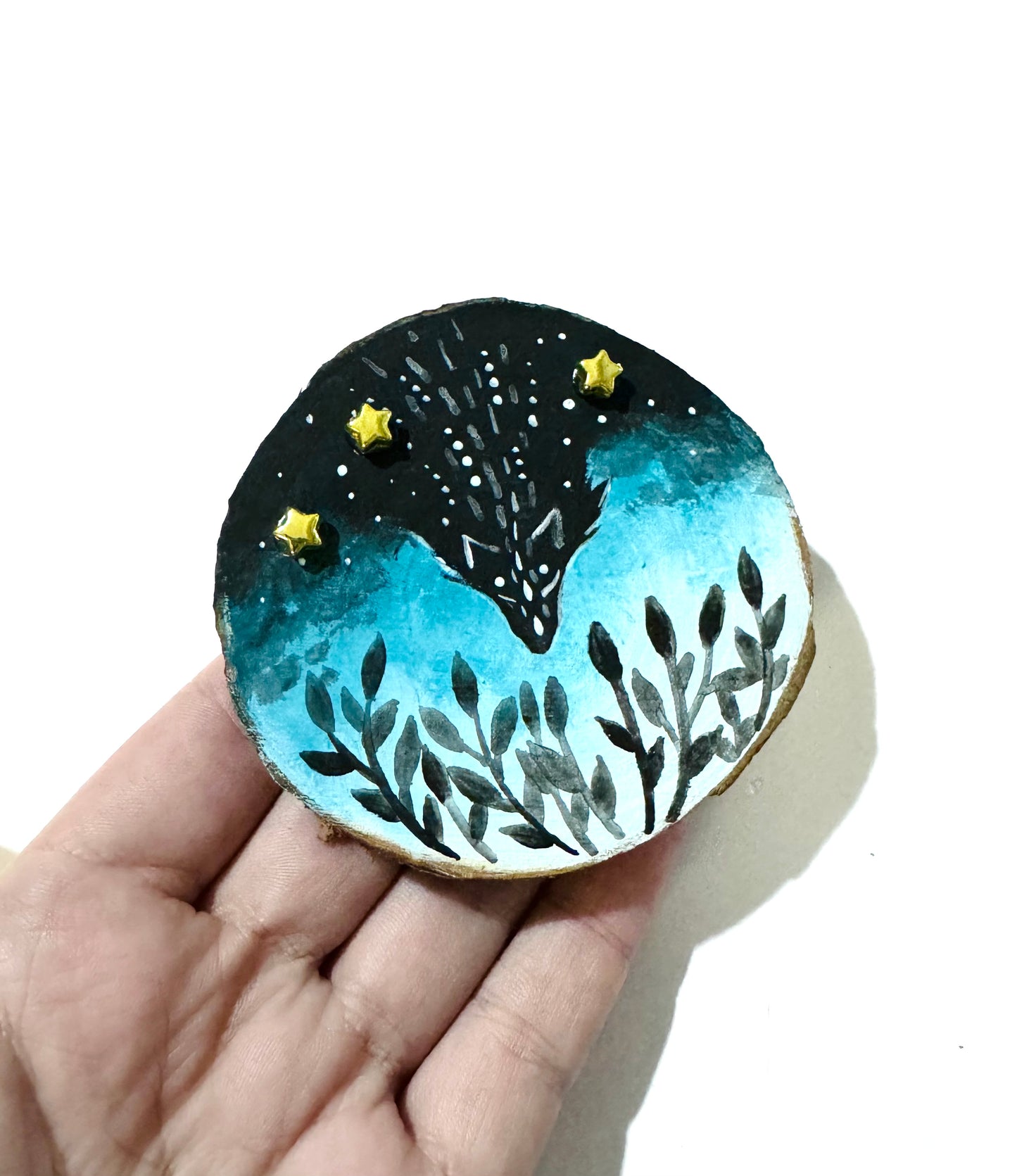Hand-painted mini wood slice MAGNET / Kézzel festett mini fakorong mágnes
