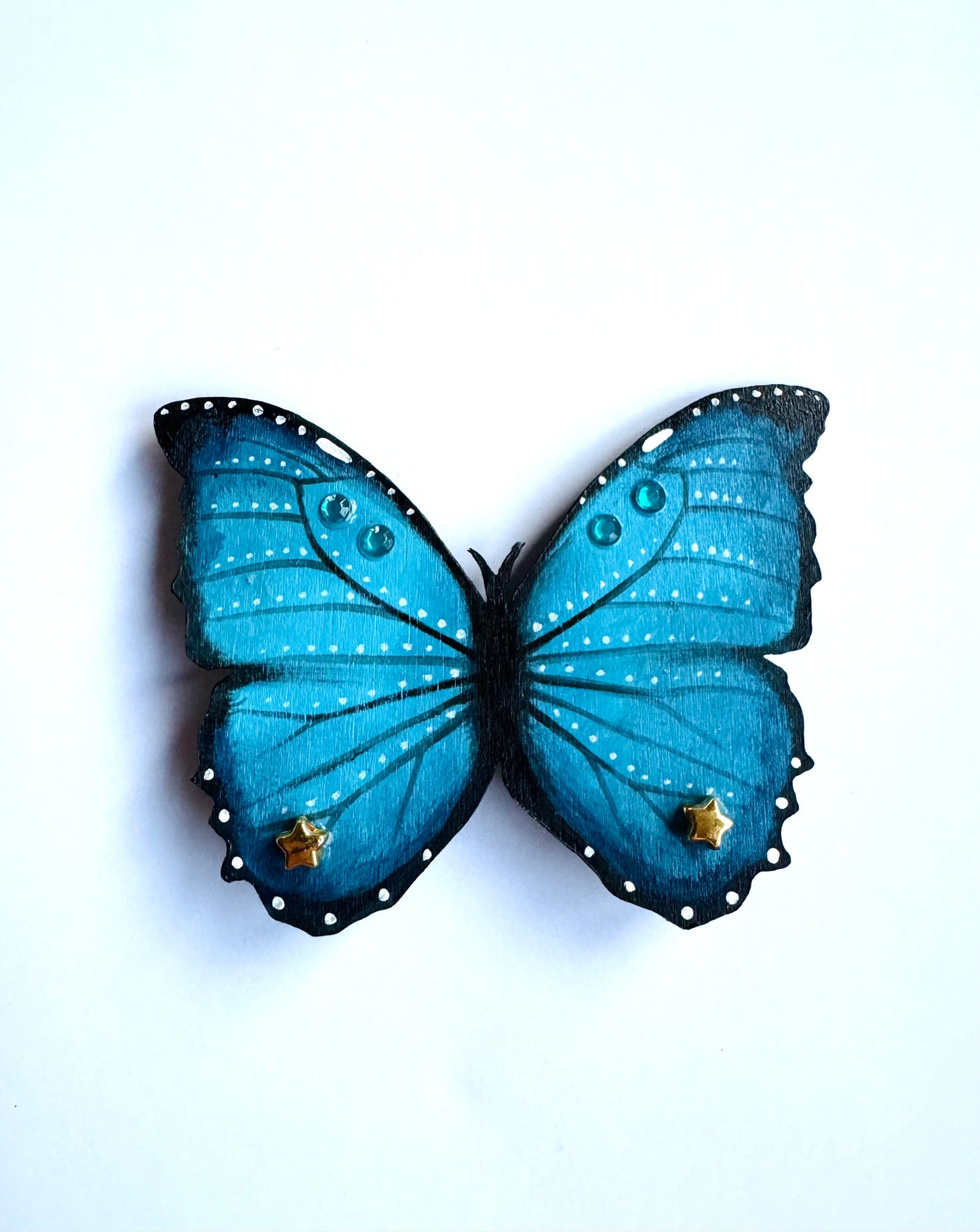 Hand-painted wooden butterfly brooch (Springcollection) / Kézzel festett fa pillangó bross