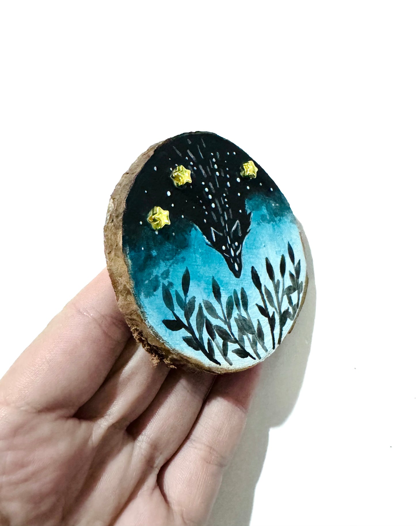 Hand-painted mini wood slice MAGNET / Kézzel festett mini fakorong mágnes