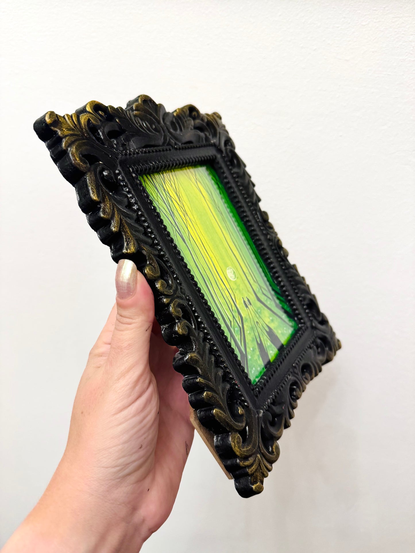 Mini framed art print in an ornate frame / Mini keretezett művészi nyomat díszes keretben