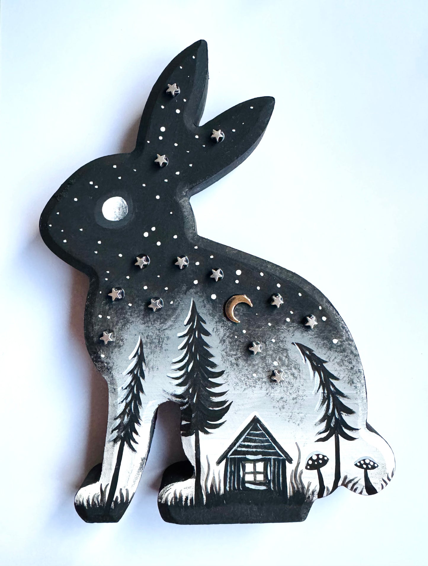 Springdecor rabbit wooden figurine LARGER SIZE / Tavaszi nyuszi álló fafigura NAGYOBB MÉRET