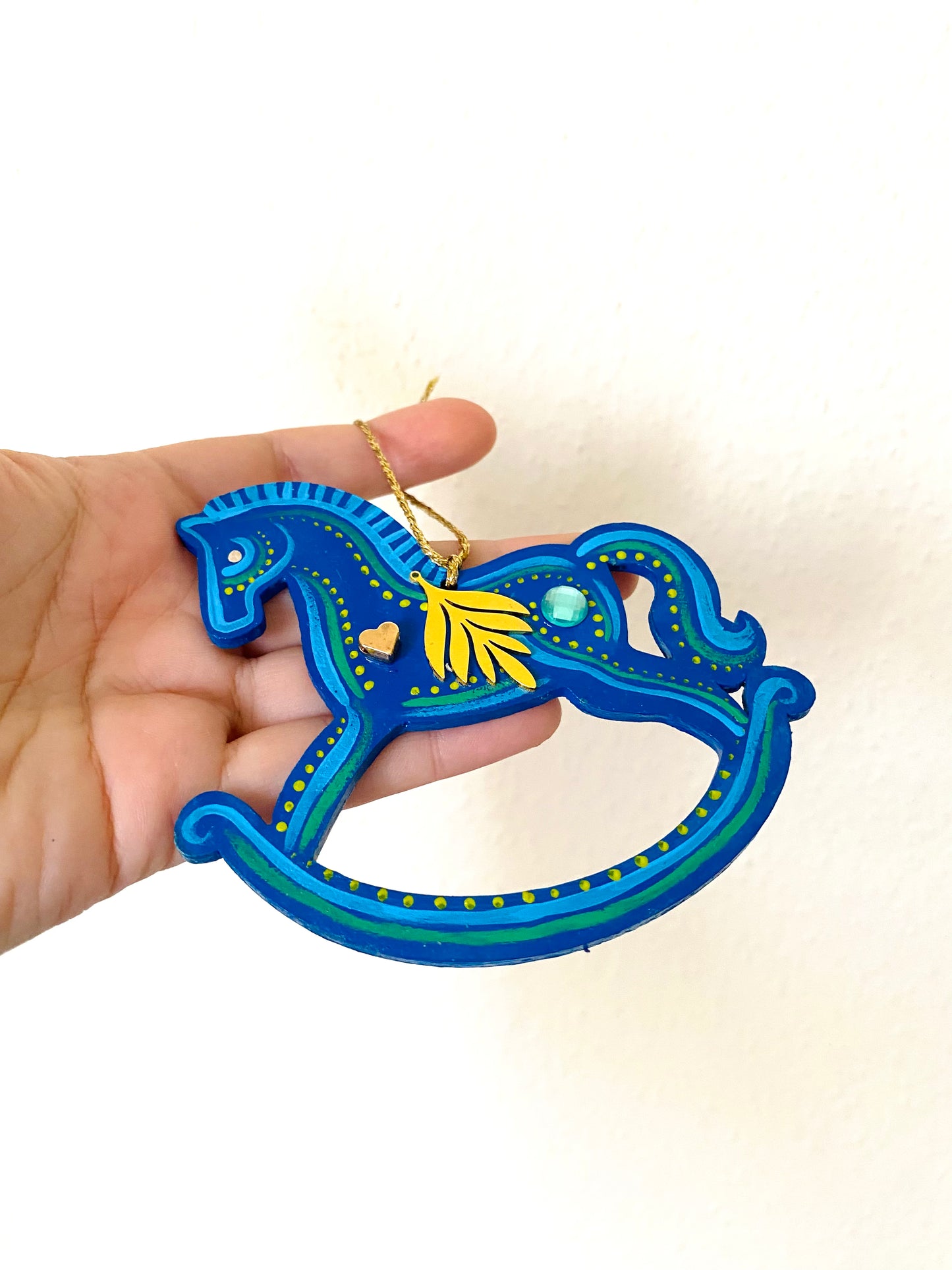 Hand-painted rocking horse ornament / Kézzel festett hintaló dísz