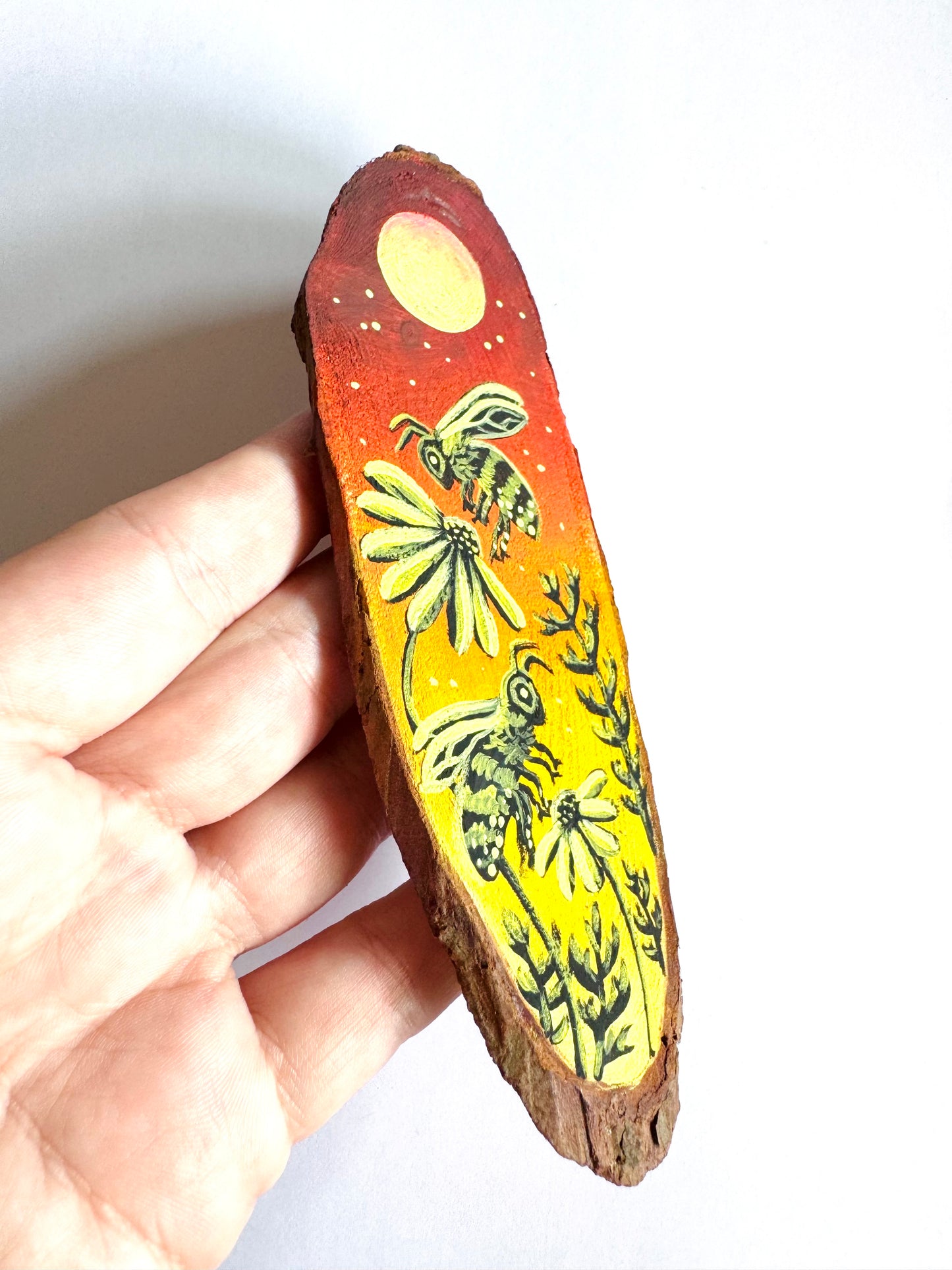 Hand-painted mini wood slice MAGNET / Kézzel festett mini fakorong mágnes