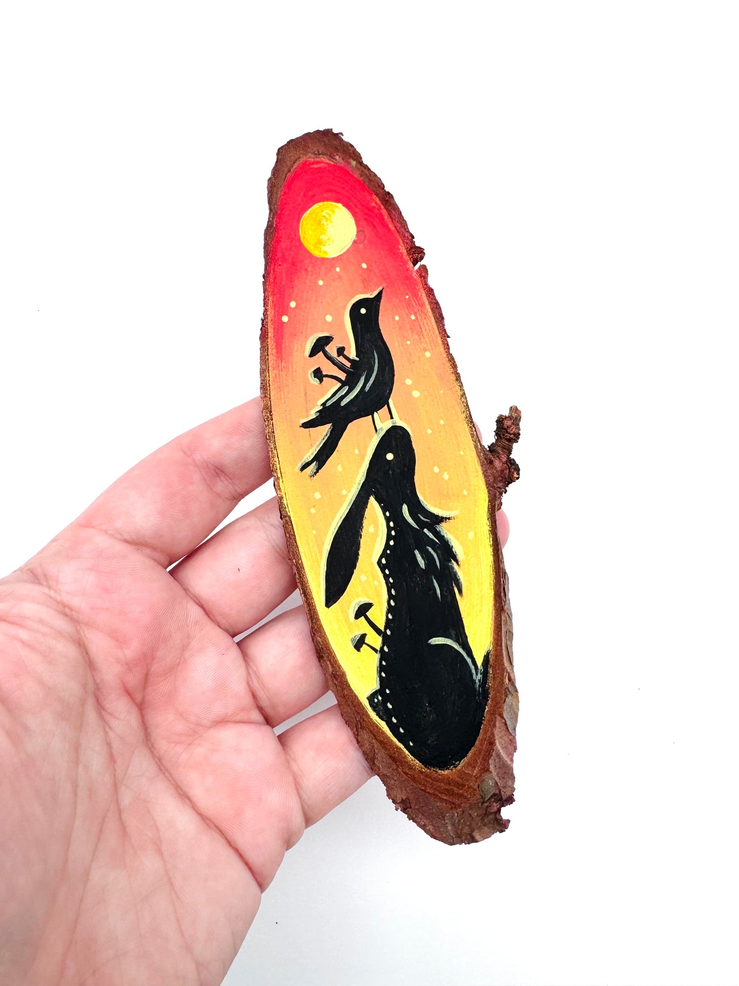 Hand-painted mini wood slice MAGNET / Kézzel festett mini fakorong mágnes