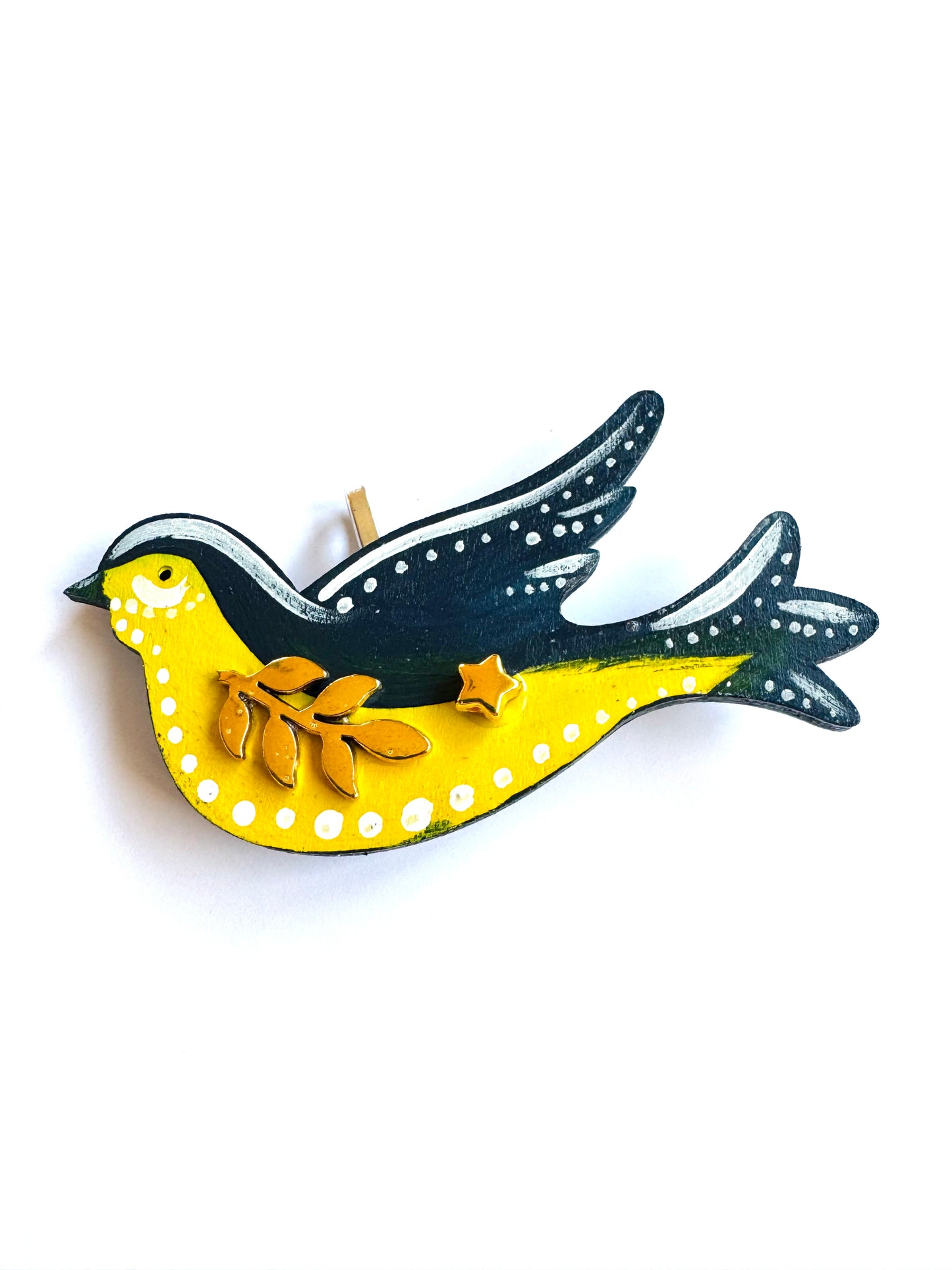 Hand-painted wooden 2 in 1 bird brooch/pendant (Springcollection) / Kézzel festett mini fa 2 az 1-ben madárka bross/medál