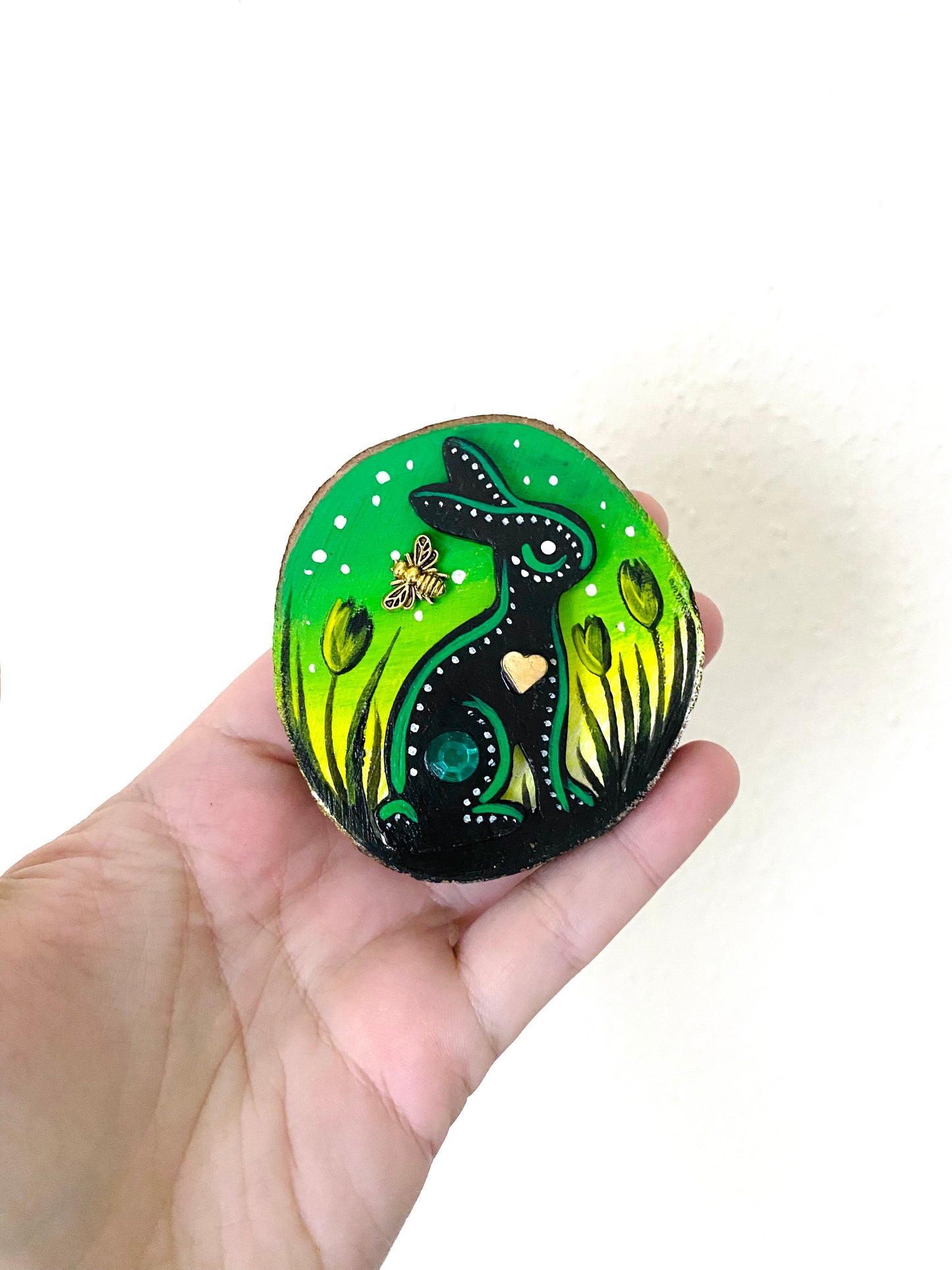 Hand-painted mini wood slice MAGNET / Kézzel festett mini fakorong mágnes