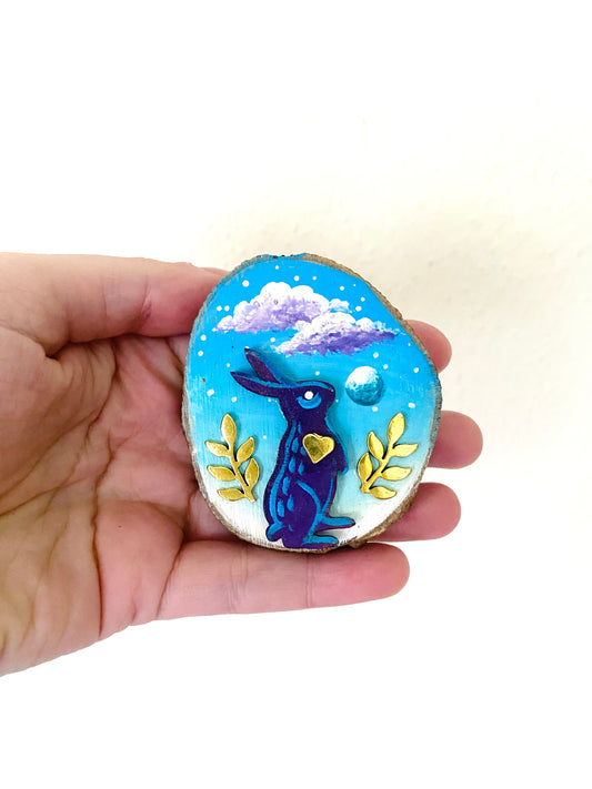 Hand-painted mini wood slice MAGNET / Kézzel festett mini fakorong mágnes