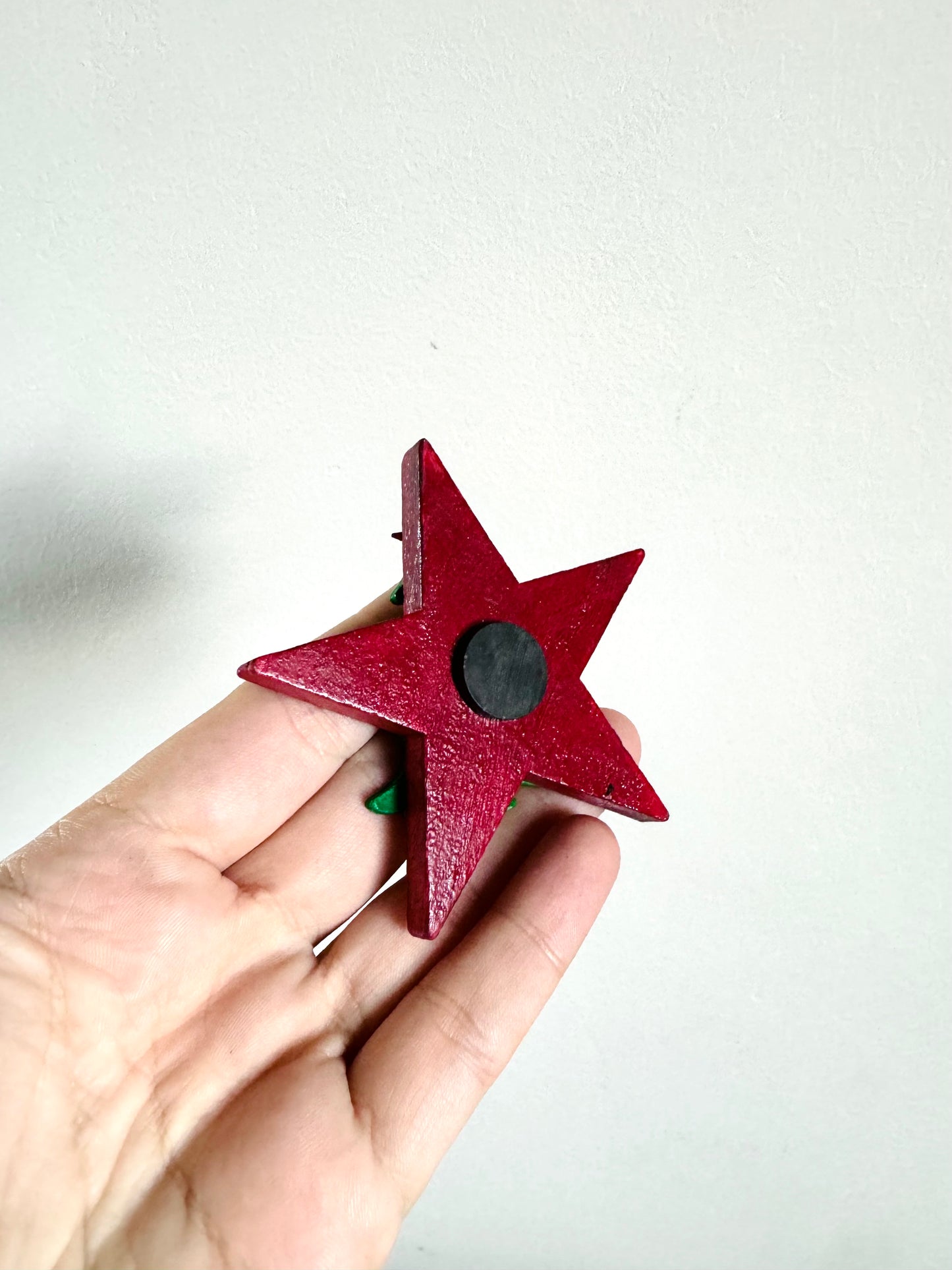 Hand-painted Christmas star magnet / Kézzel festett karácsonyi csillag mágnes