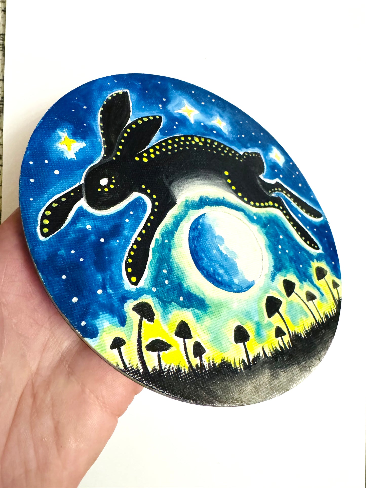 Original ROUND magnetic acrylic painting on canvas / Eredeti akrilfestmény KEREK vásznon (mágneses)