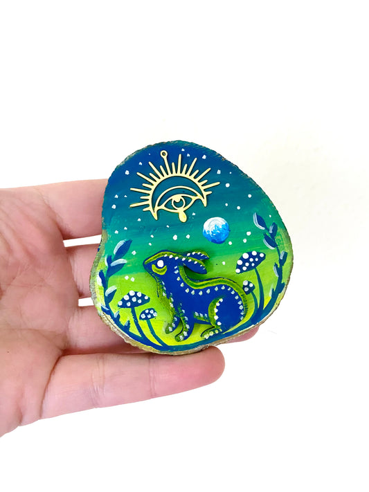 Hand-painted mini wood slice MAGNET / Kézzel festett mini fakorong mágnes