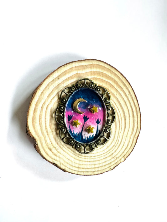 Hand-painted mini wood slice MAGNET / Kézzel festett mini fakorong mágnes