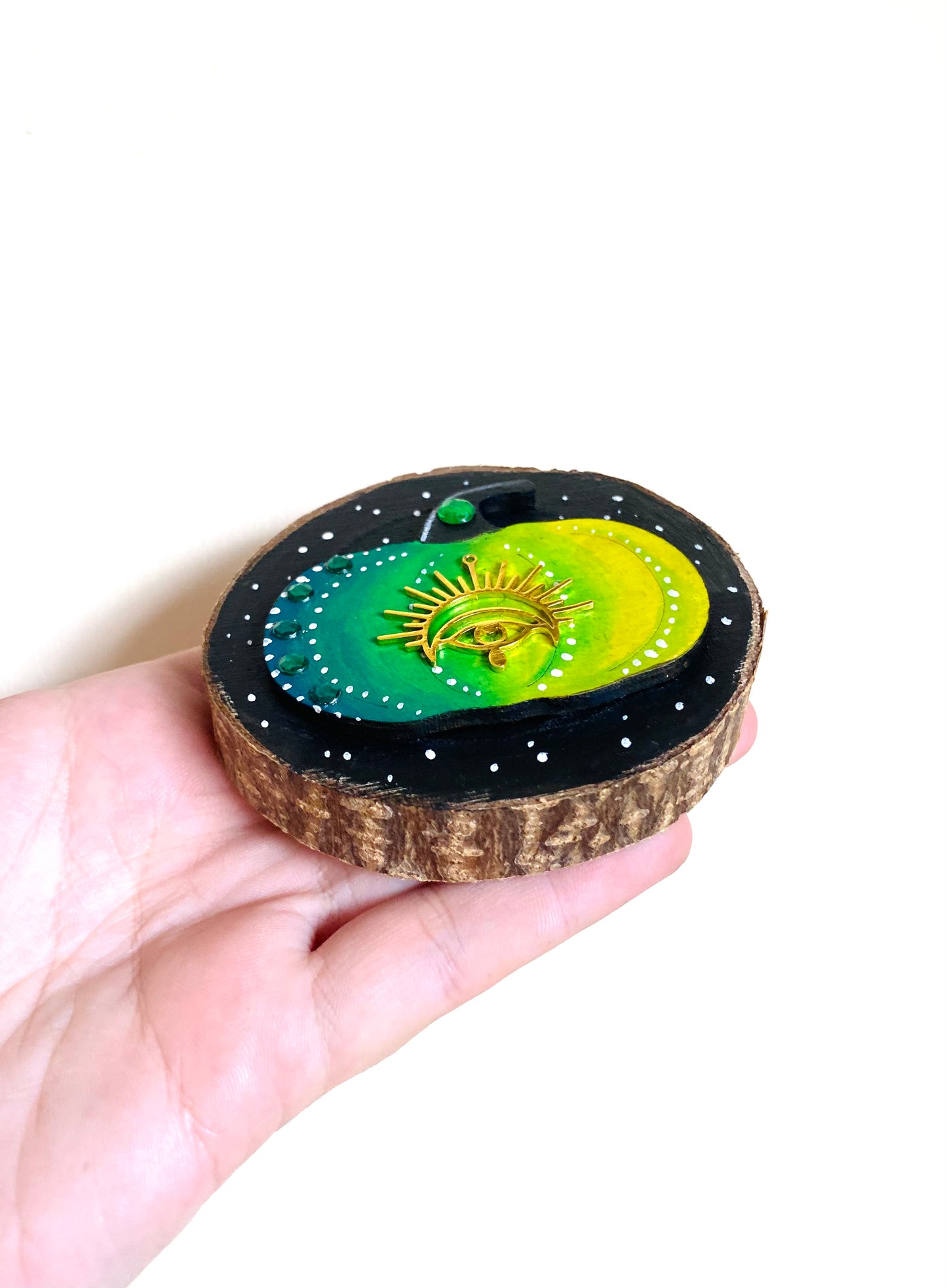 Hand-painted wood slice pumpkin MAGNET / Kézzel festett tökös fakorong mágnes