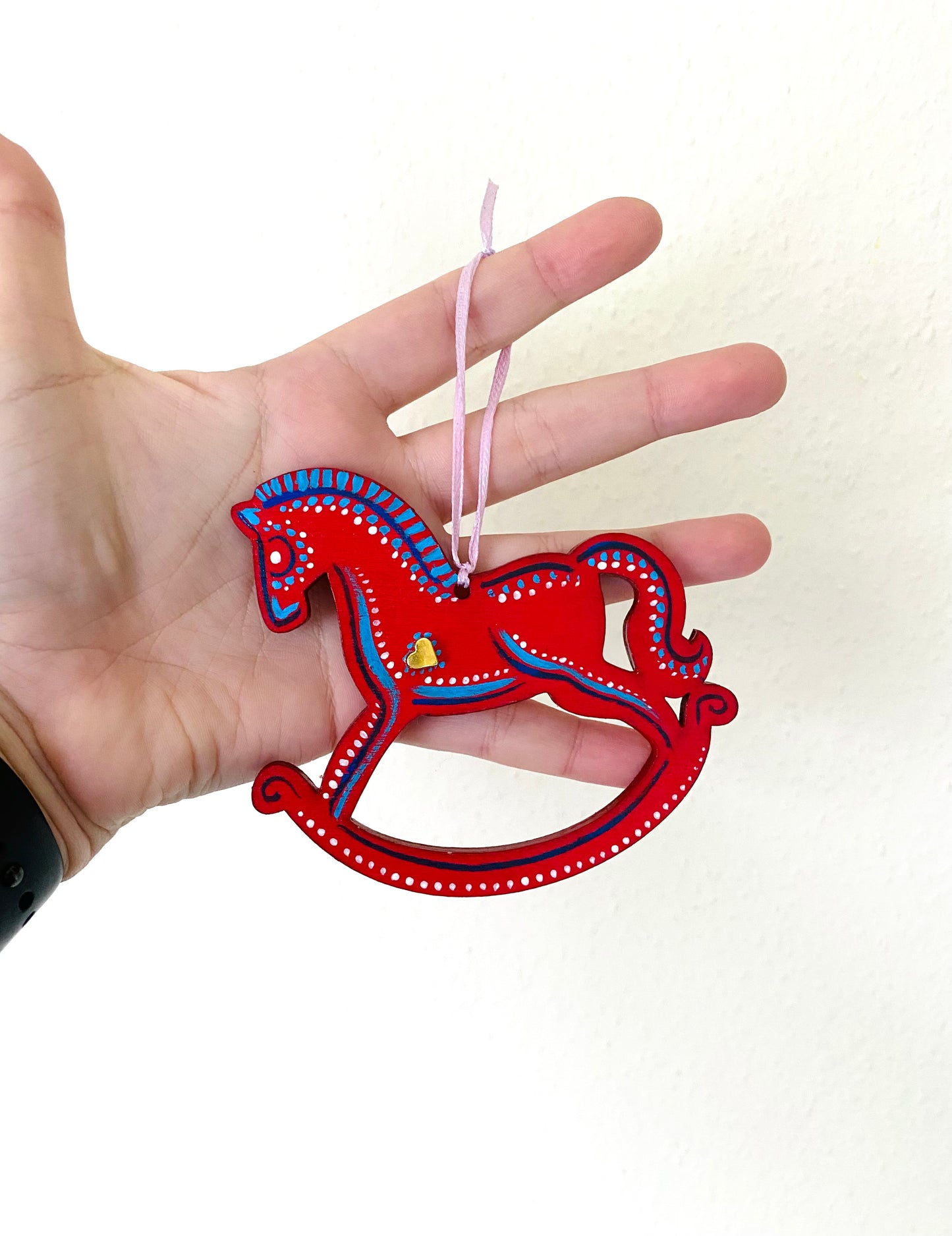 Hand-painted rocking horse ornament / Kézzel festett hintaló dísz