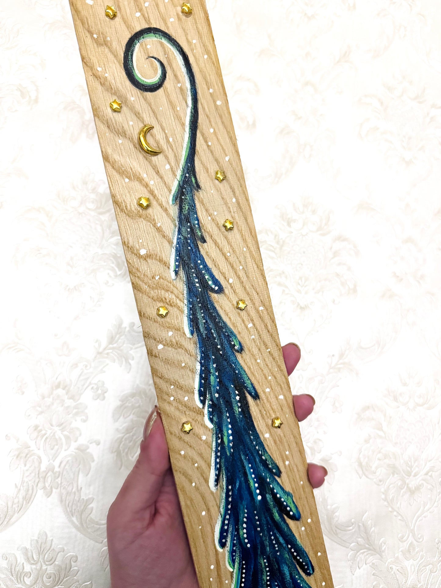 Parkettaléc-festmény NAGYOBB / Painting on wooden parquette strip, LARGER SIZE