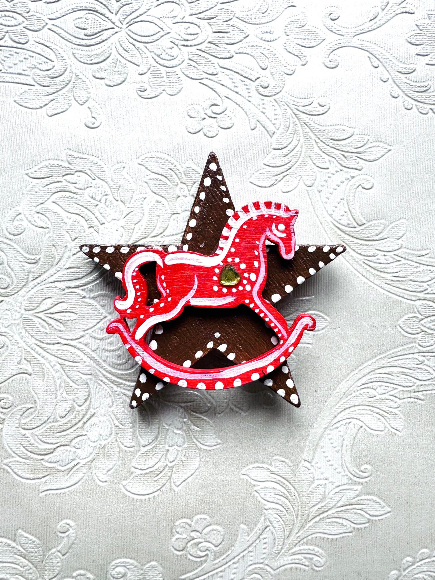 Hand-painted Christmas star magnet / Kézzel festett karácsonyi csillag mágnes